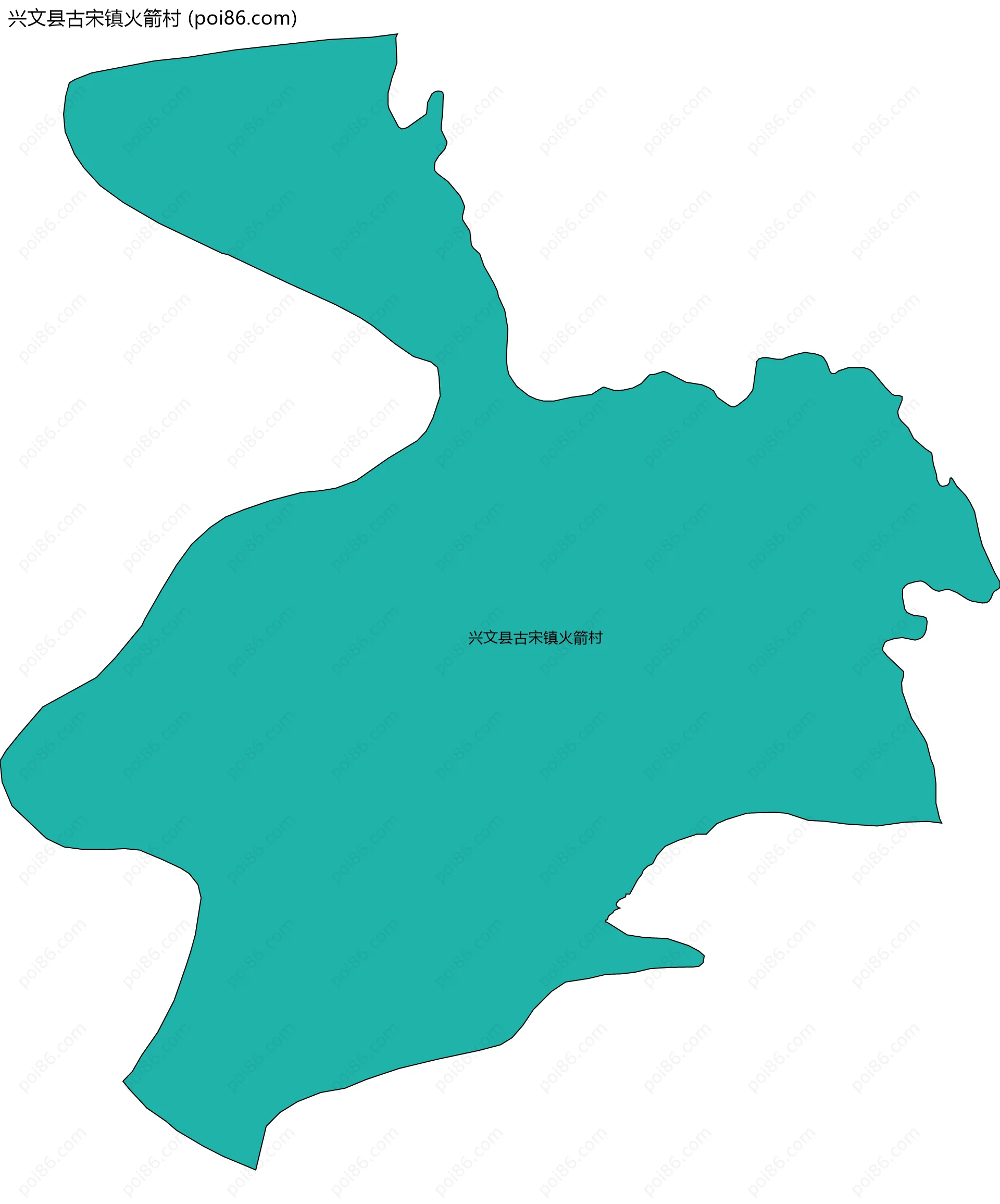 兴文县古宋镇火箭村边界地图