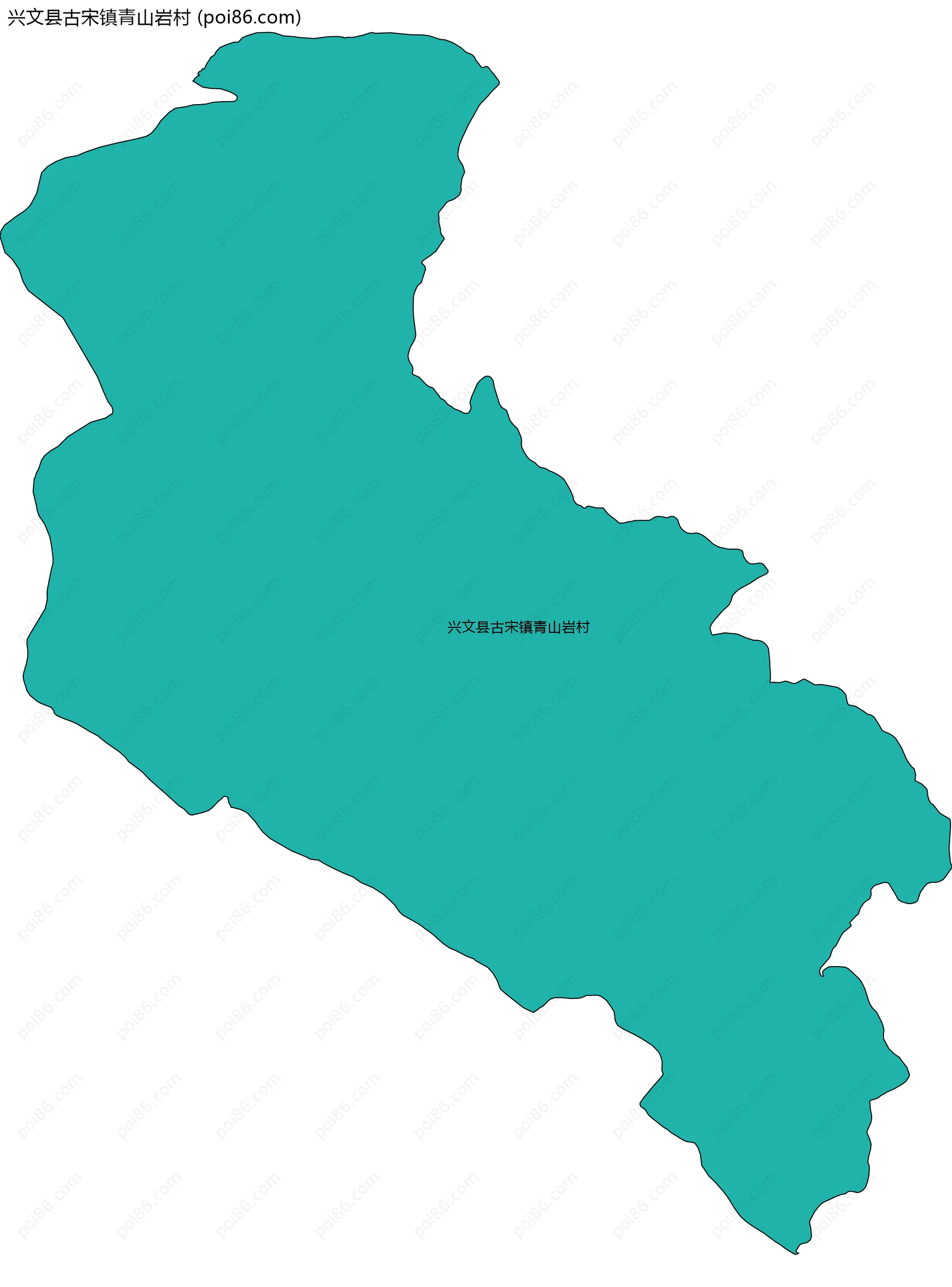 兴文县古宋镇青山岩村边界地图