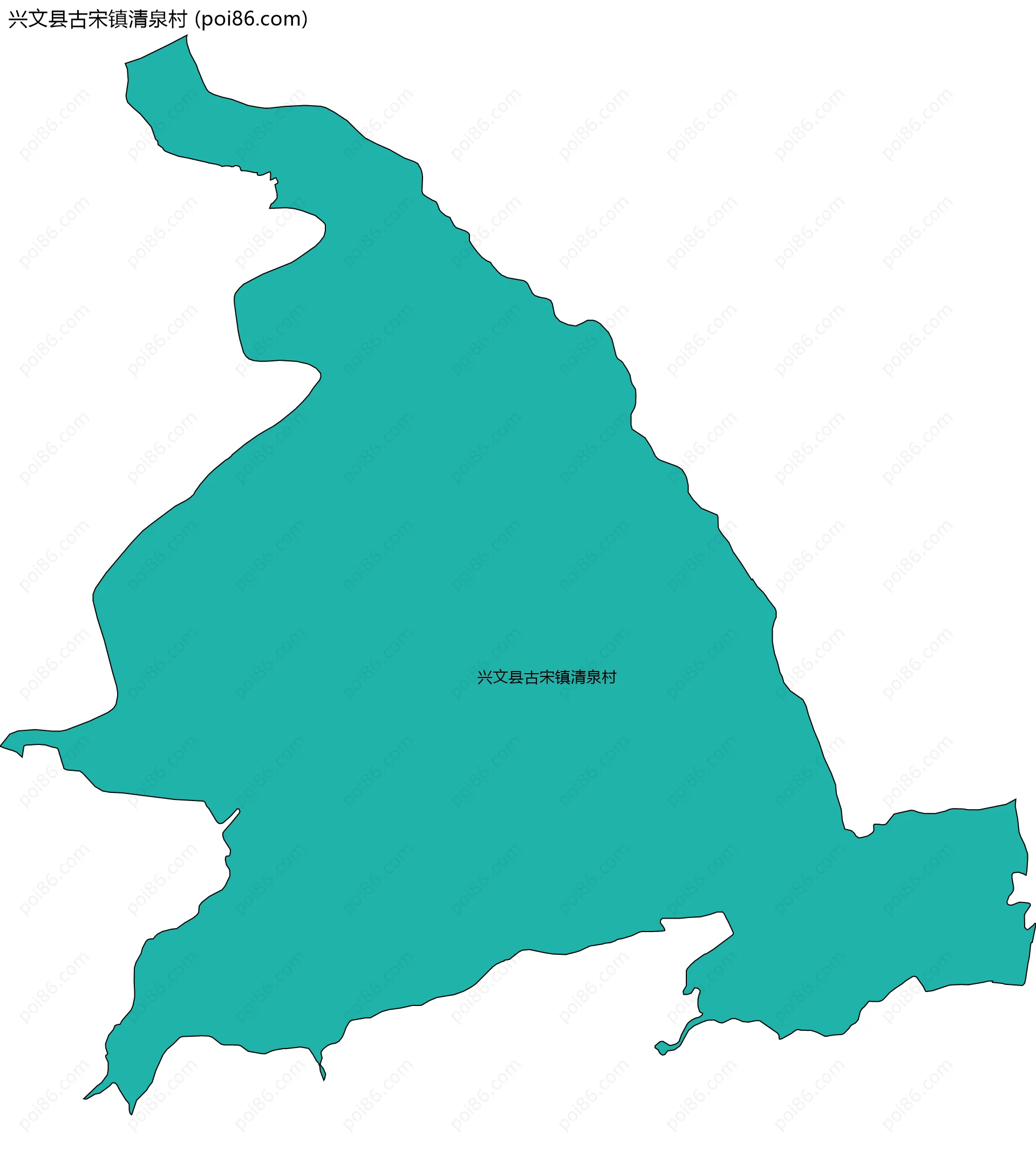 兴文县古宋镇清泉村边界地图