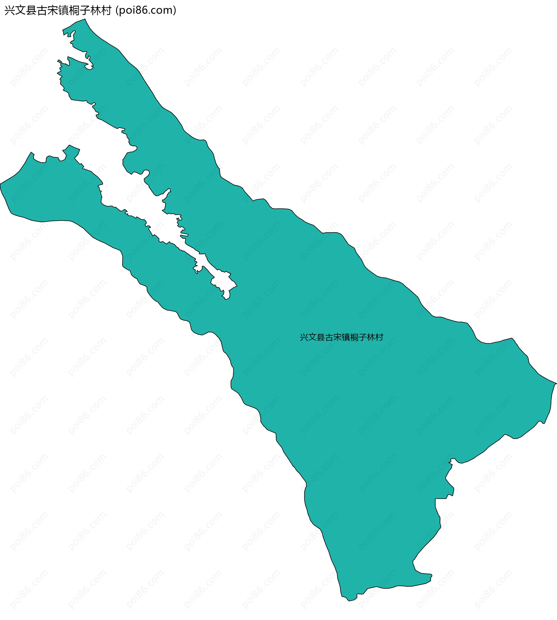 兴文县古宋镇桐子林村边界地图