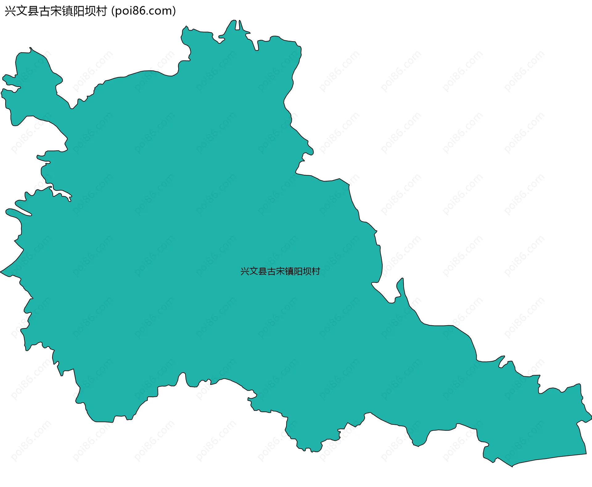 兴文县古宋镇阳坝村边界地图
