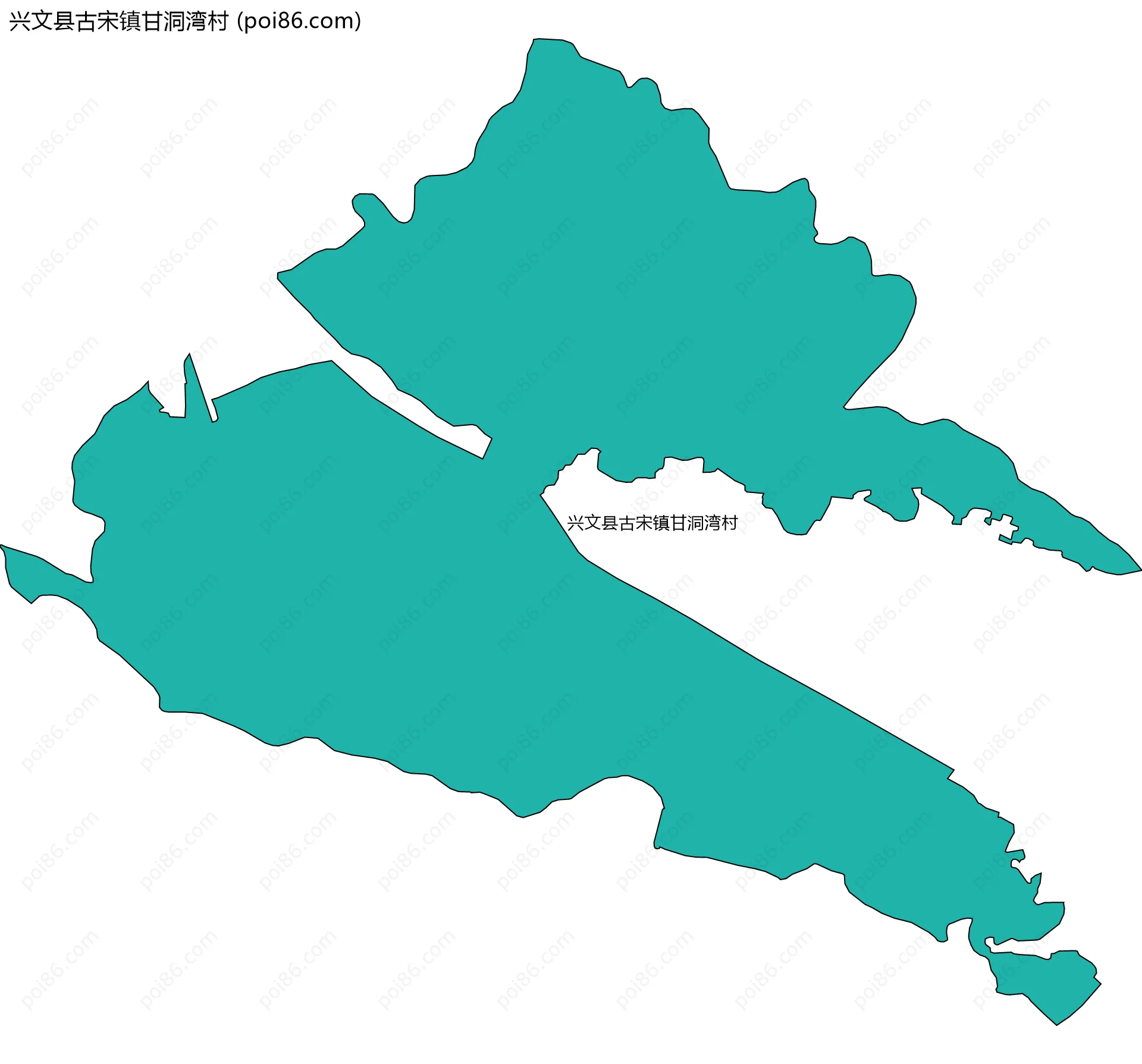 兴文县古宋镇甘洞湾村边界地图