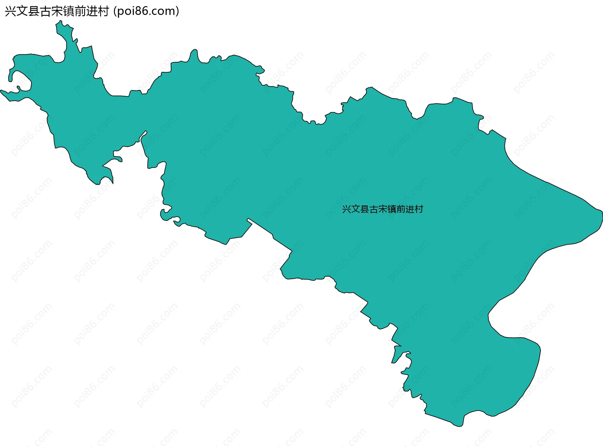 兴文县古宋镇前进村边界地图