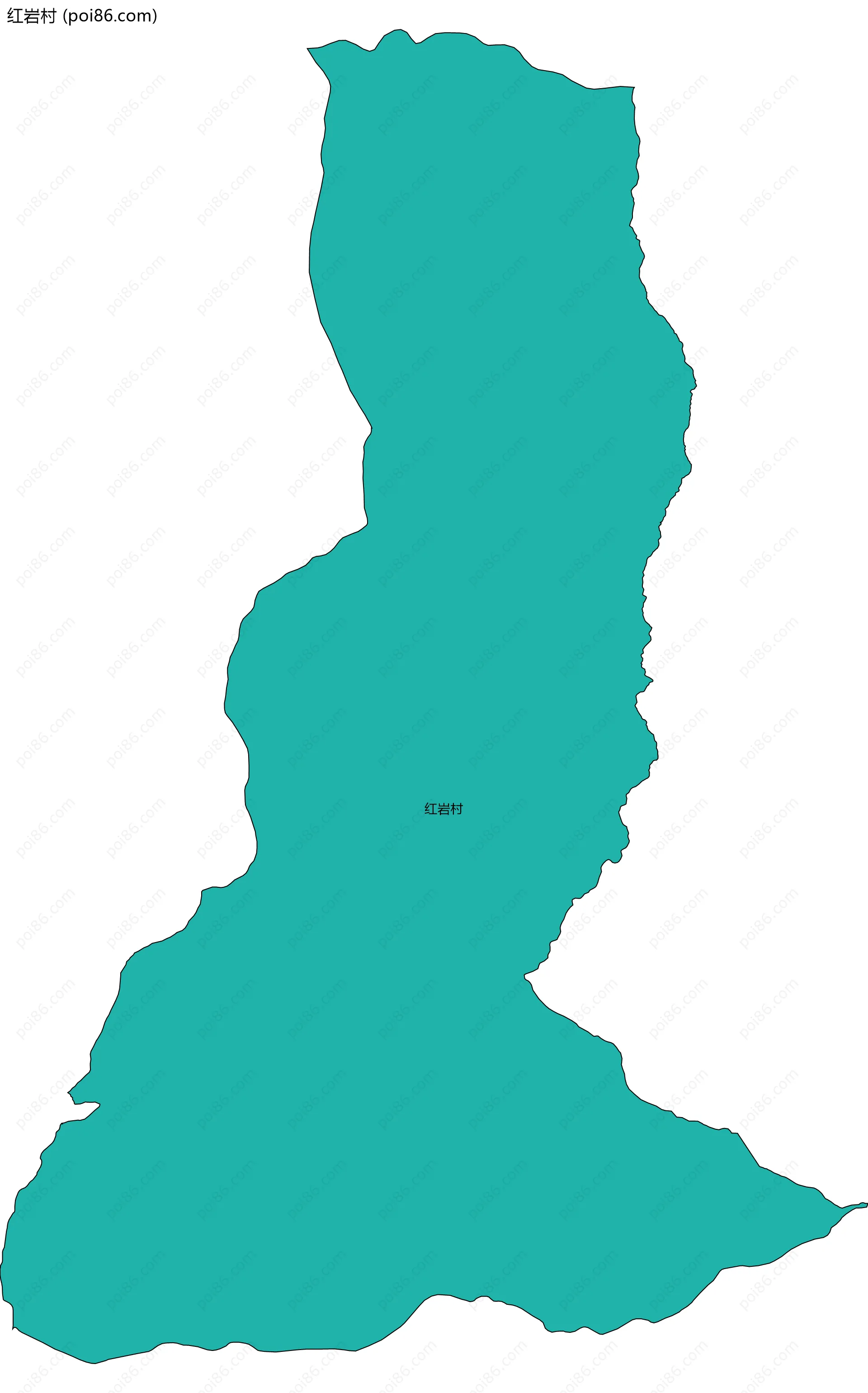 红岩村边界地图