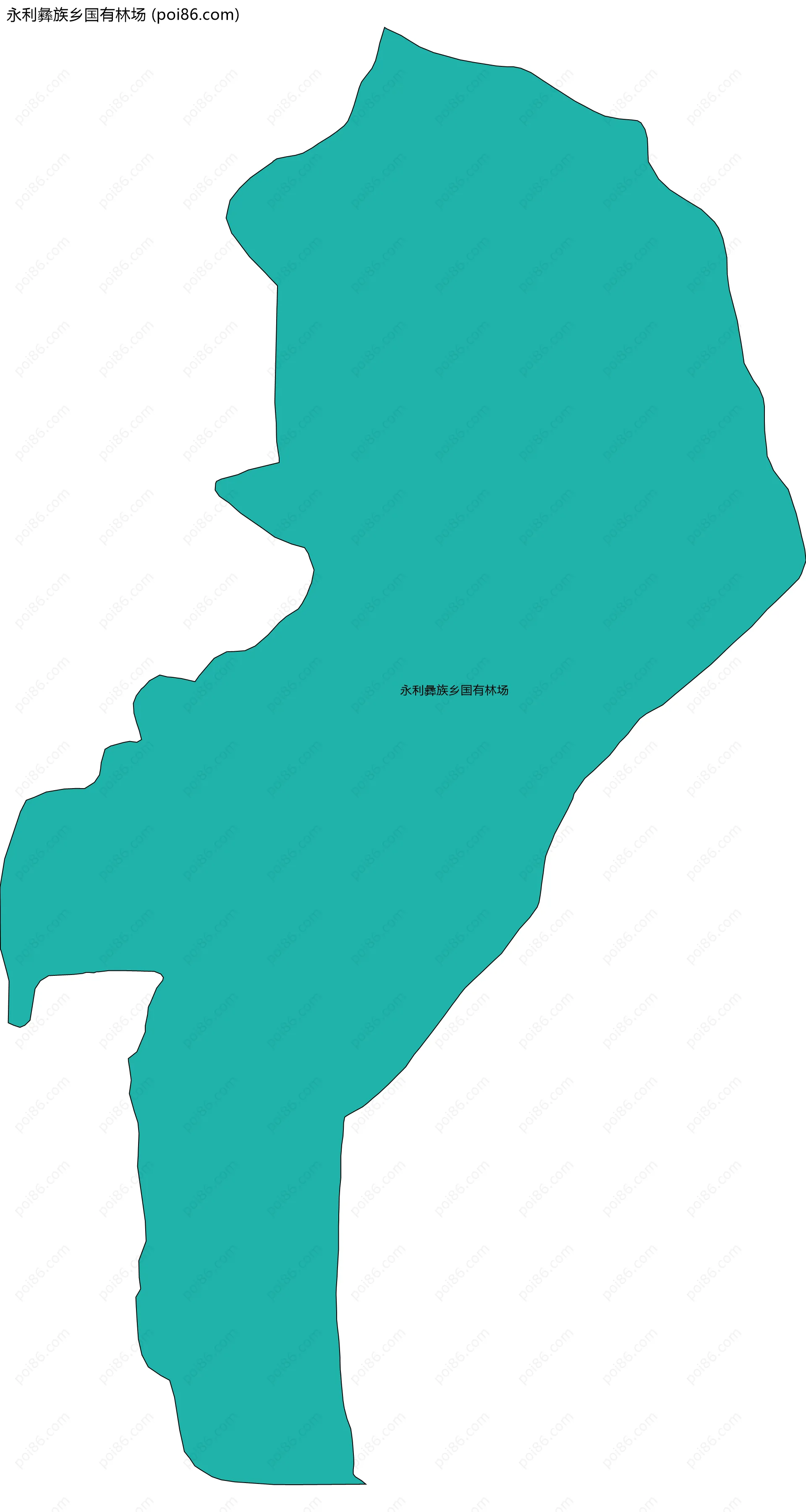 永利彝族乡国有林场边界地图