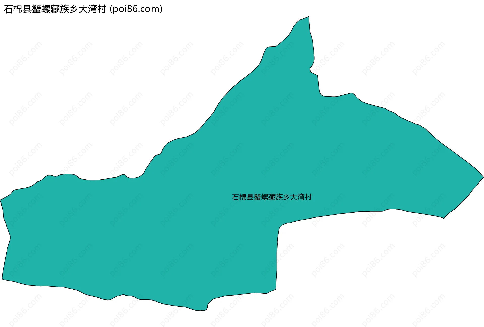 石棉县蟹螺藏族乡大湾村边界地图