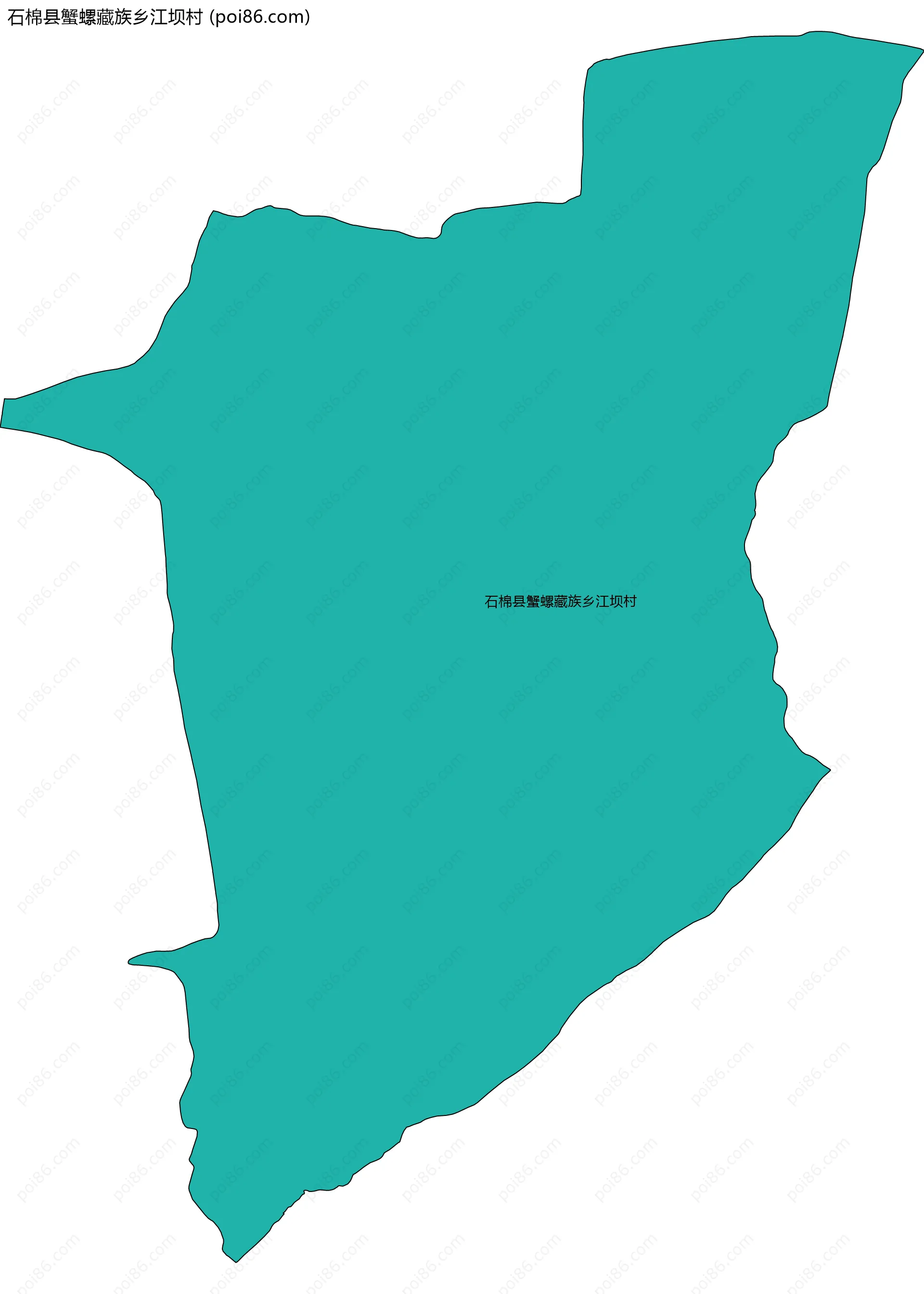 石棉县蟹螺藏族乡江坝村边界地图