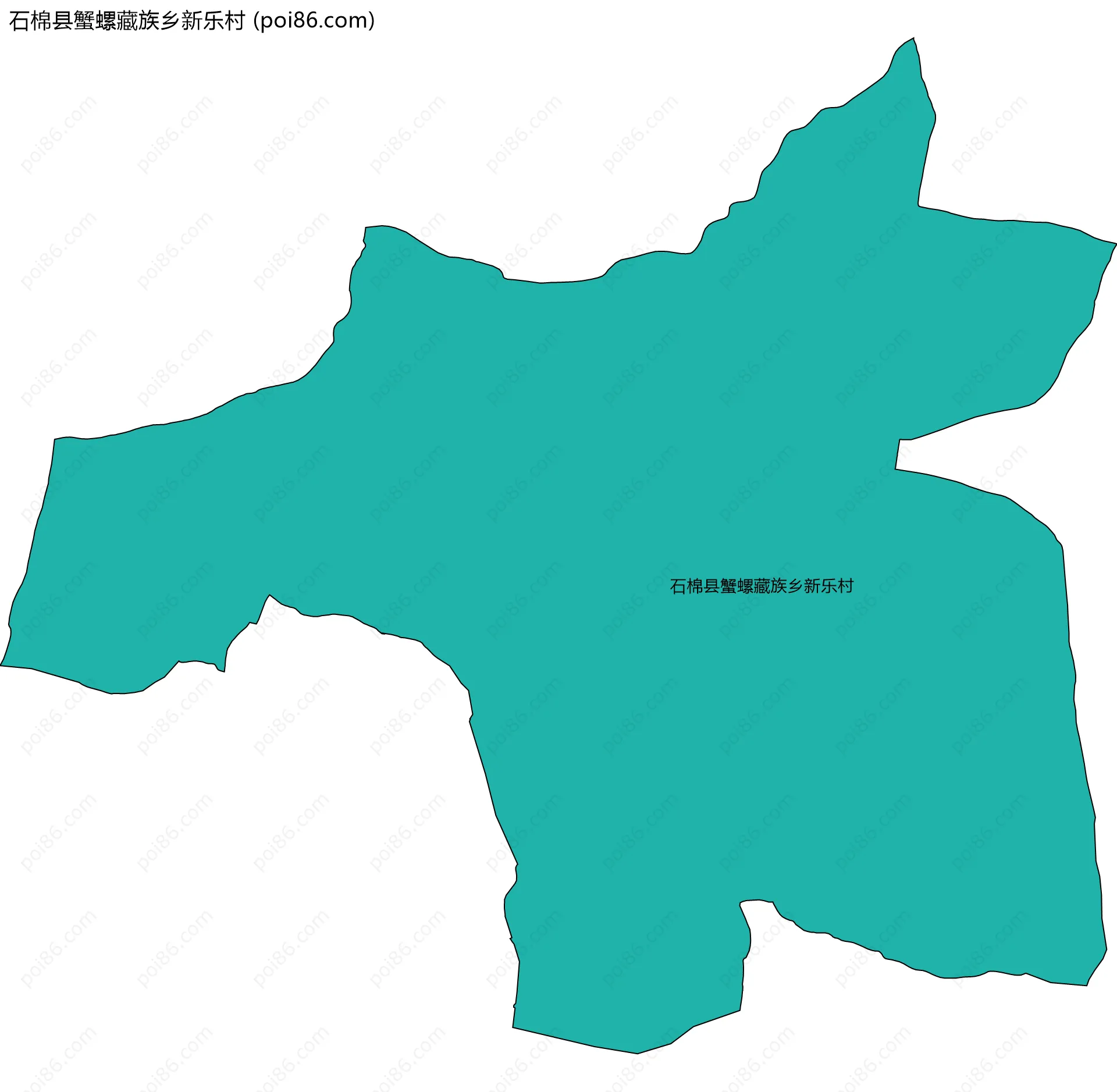 石棉县蟹螺藏族乡新乐村边界地图