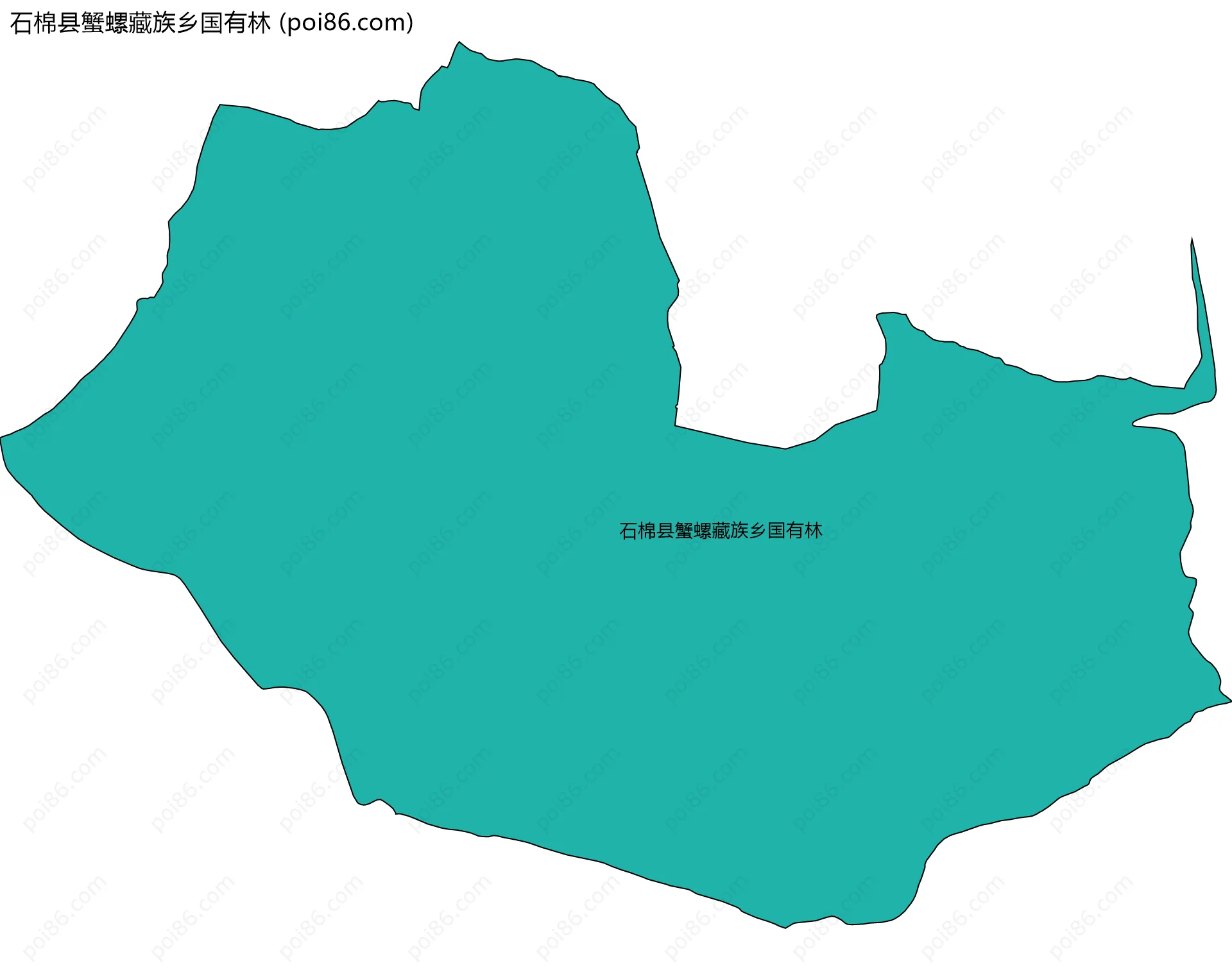 石棉县蟹螺藏族乡国有林边界地图