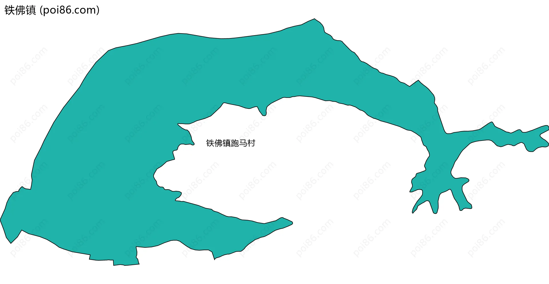 铁佛镇边界地图(五级行政区划)