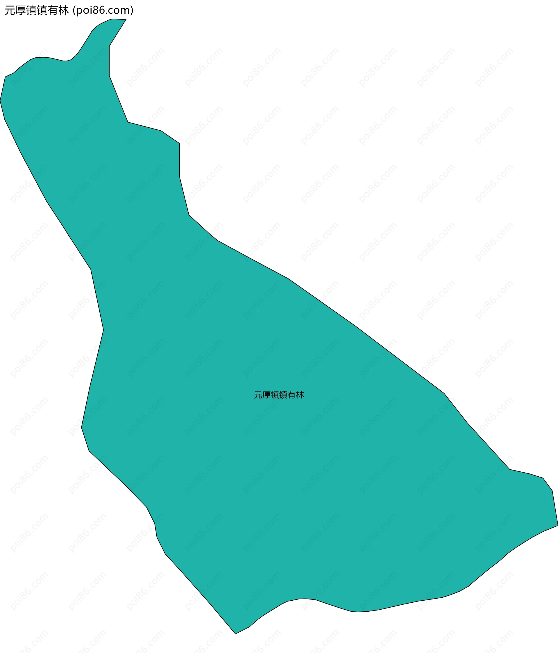 元厚镇镇有林边界地图