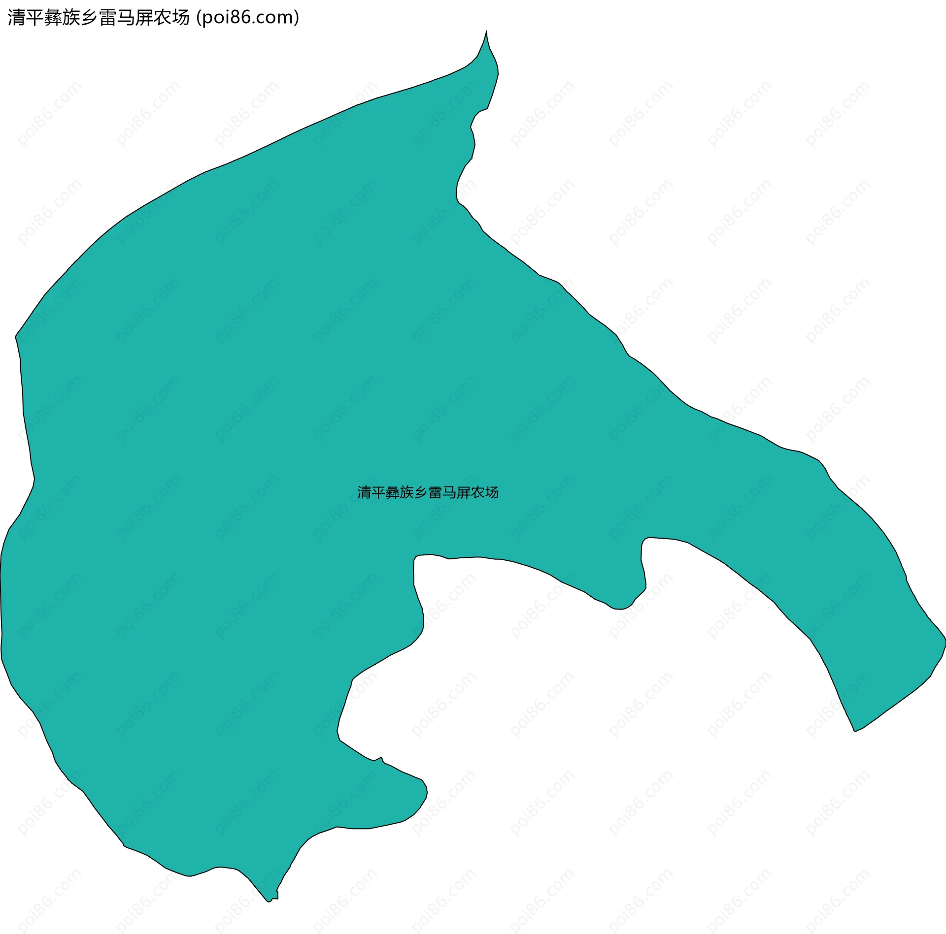 清平彝族乡雷马屏农场边界地图
