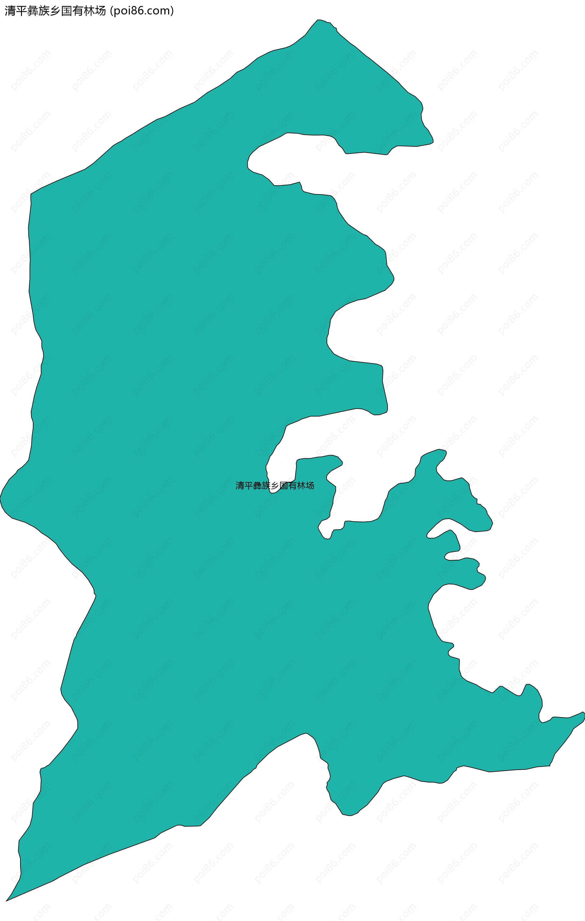 清平彝族乡国有林场边界地图