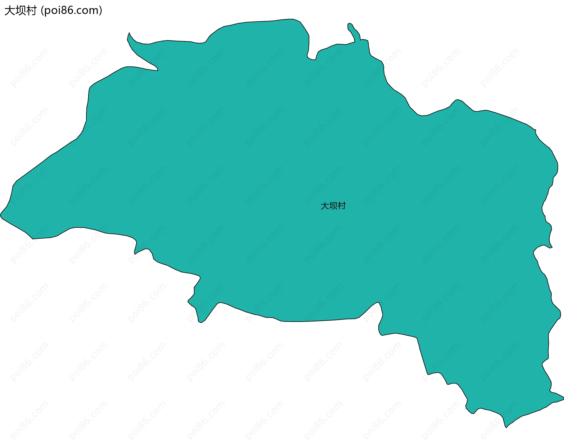 大坝村边界地图