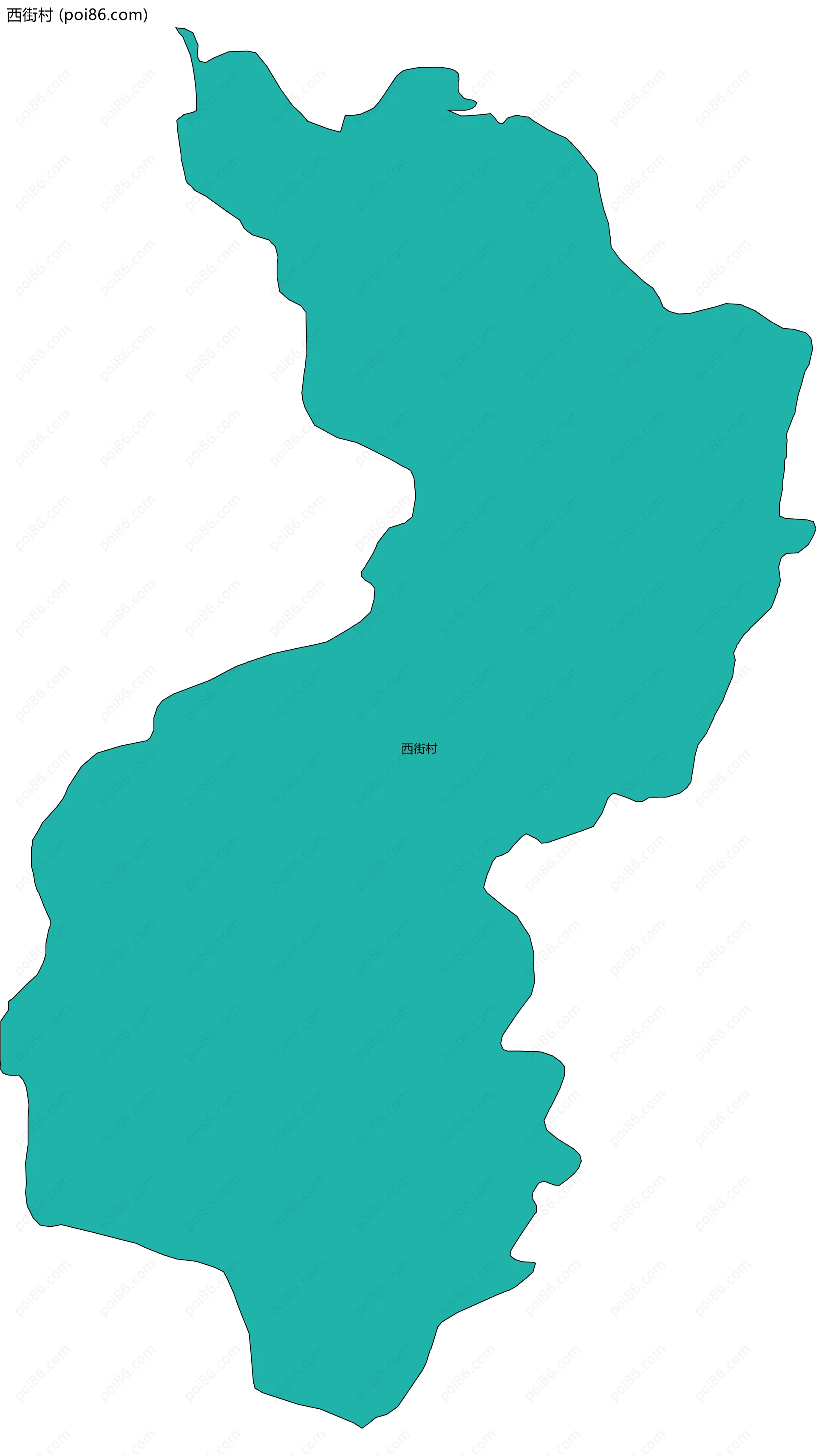 西街村边界地图