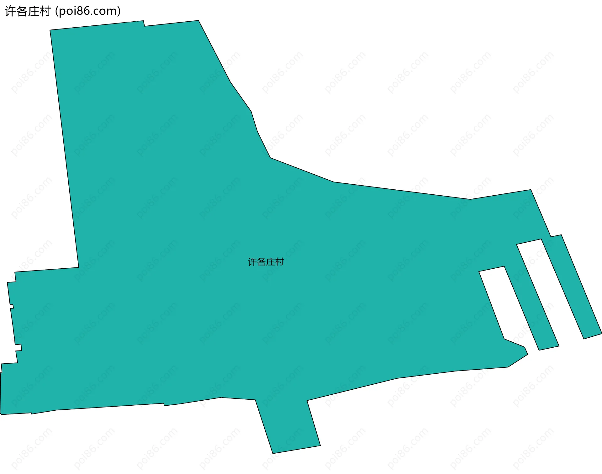 许各庄村边界地图