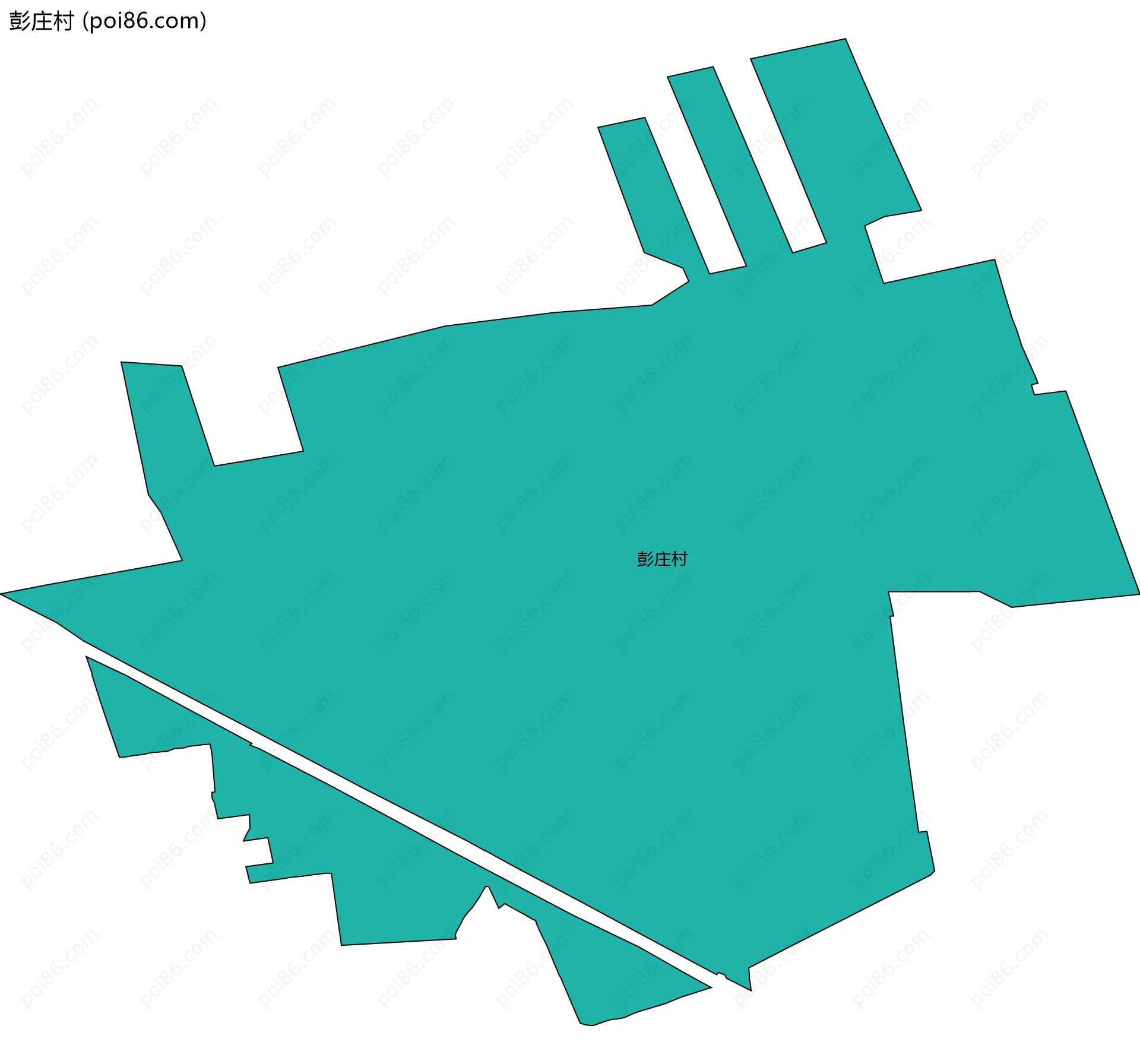 彭庄村边界地图