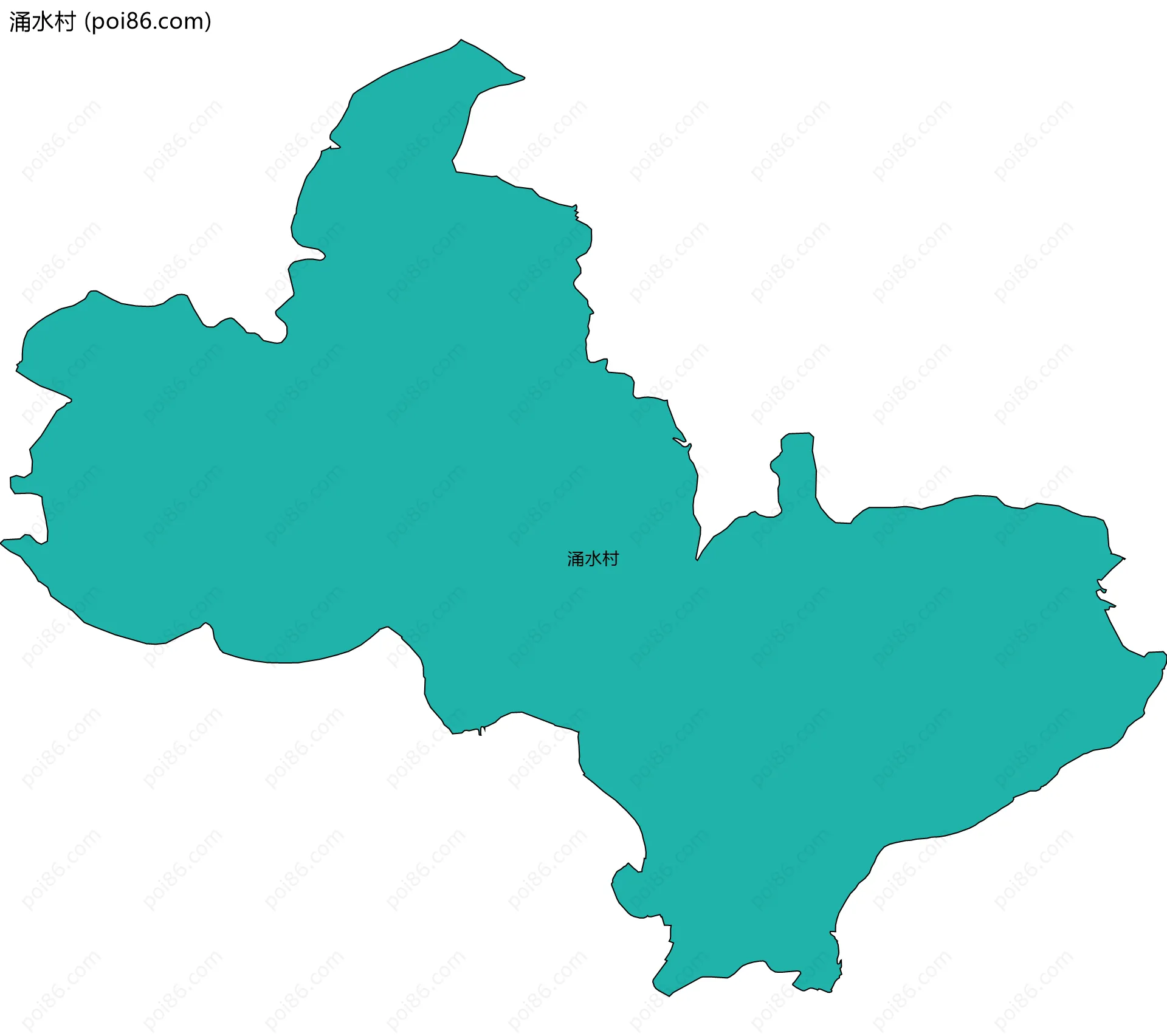 涌水村边界地图
