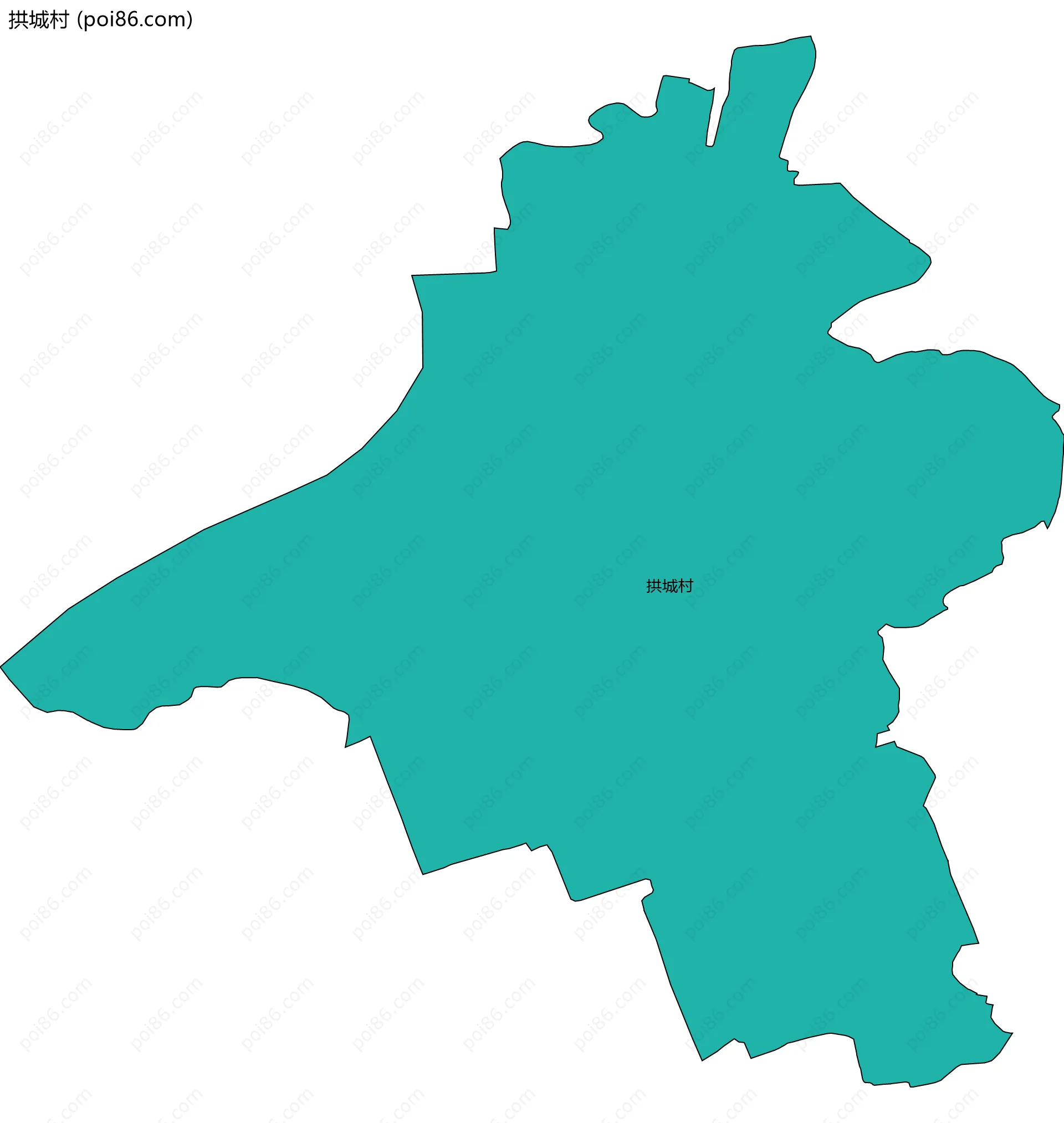 拱城村边界地图
