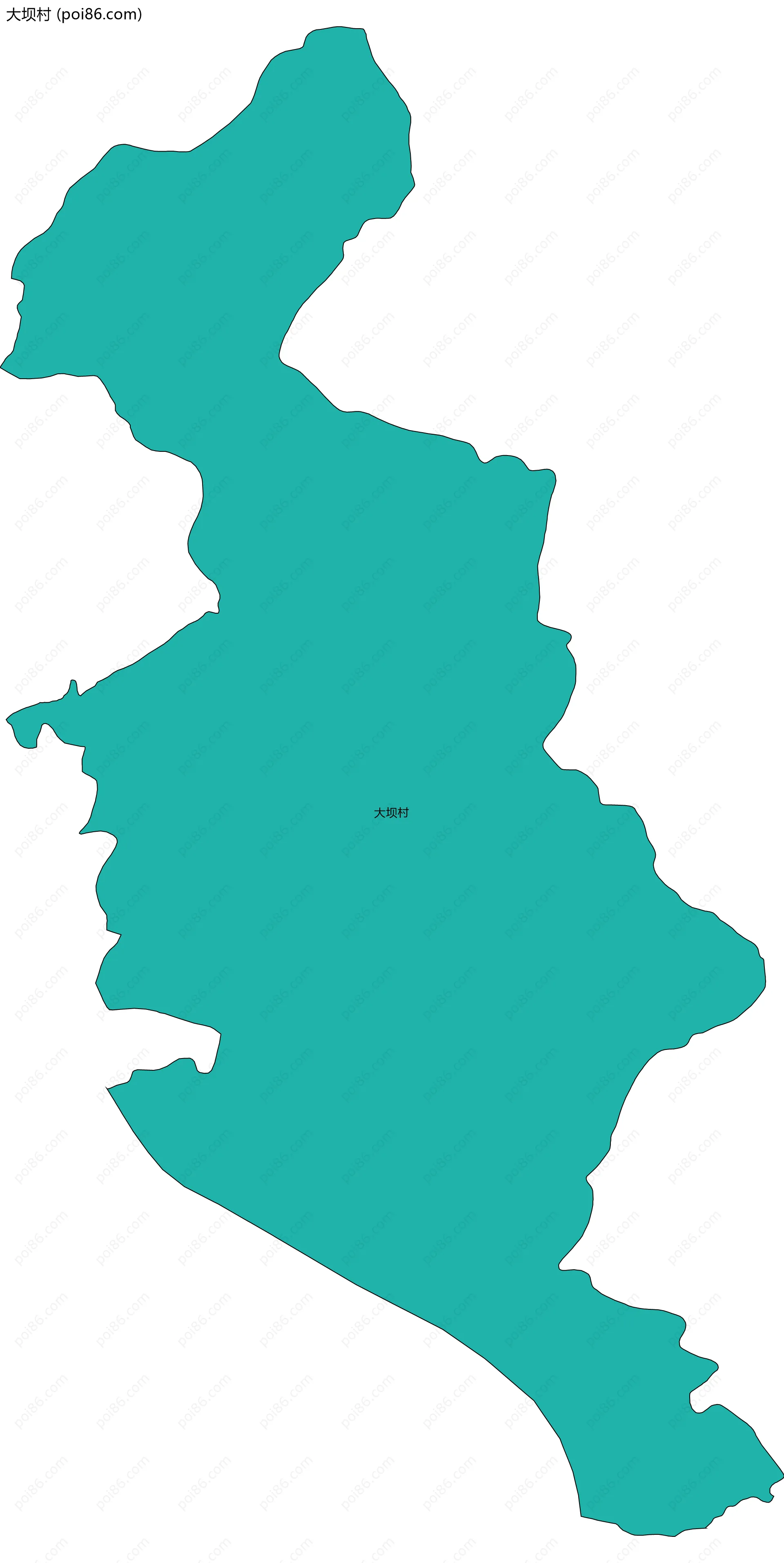 大坝村边界地图