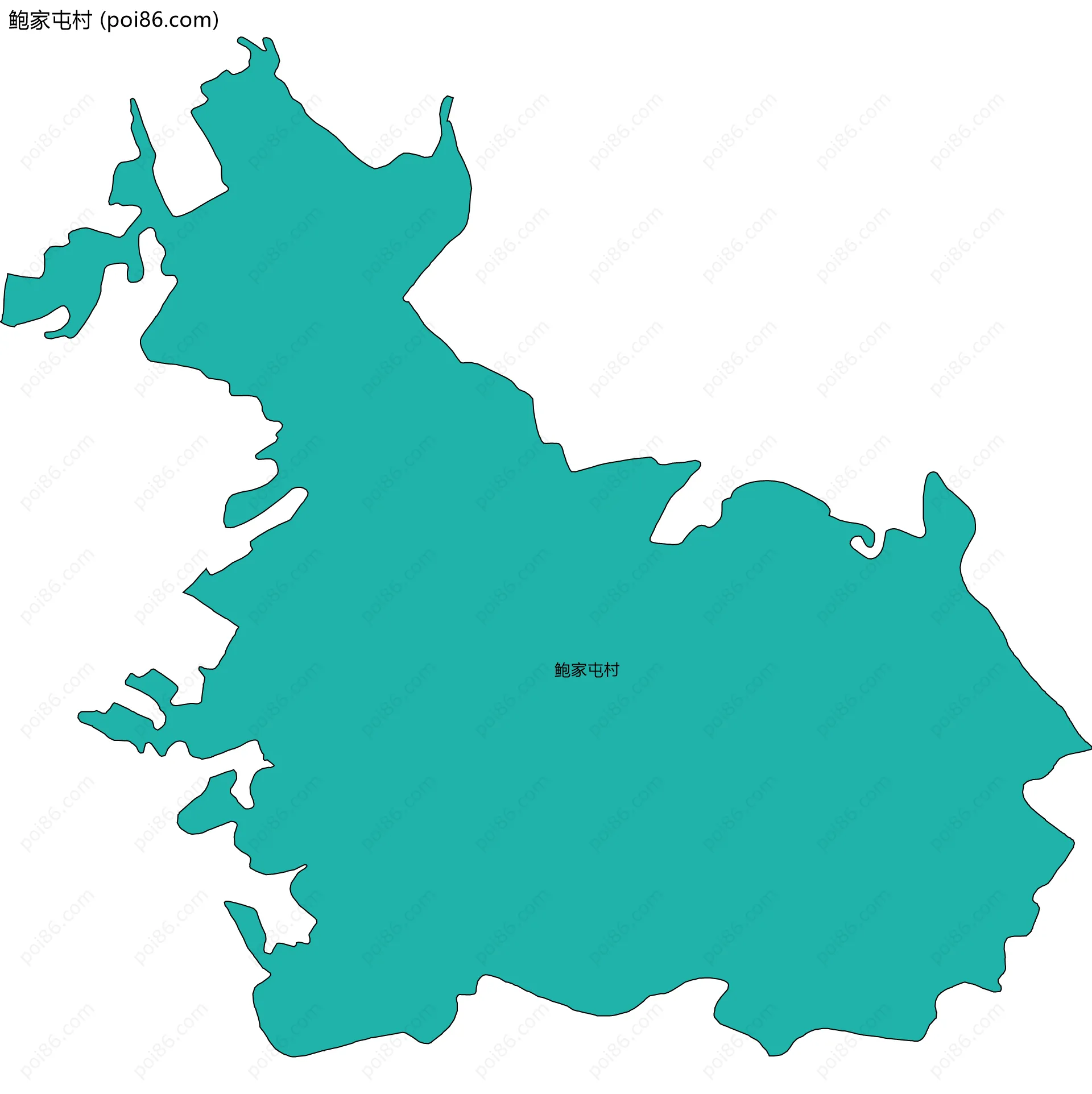 鲍家屯村边界地图