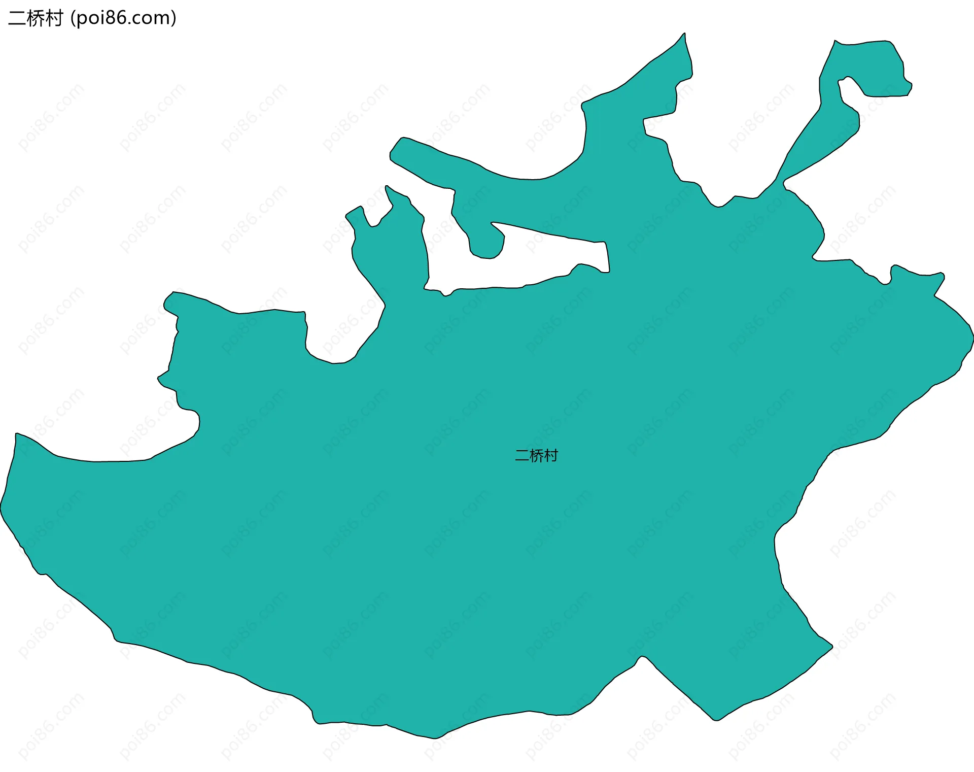 二桥村边界地图