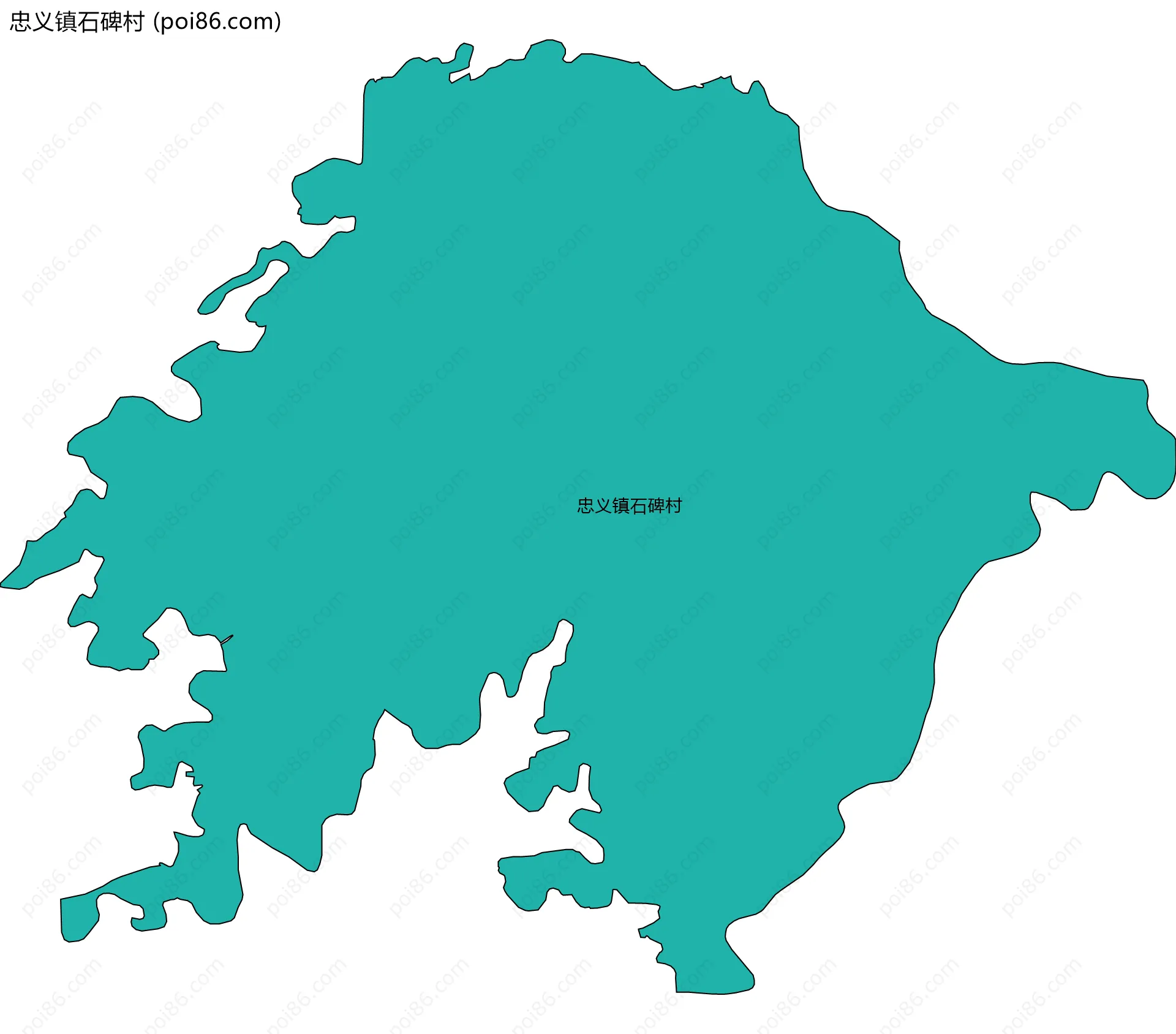 忠义镇石碑村边界地图