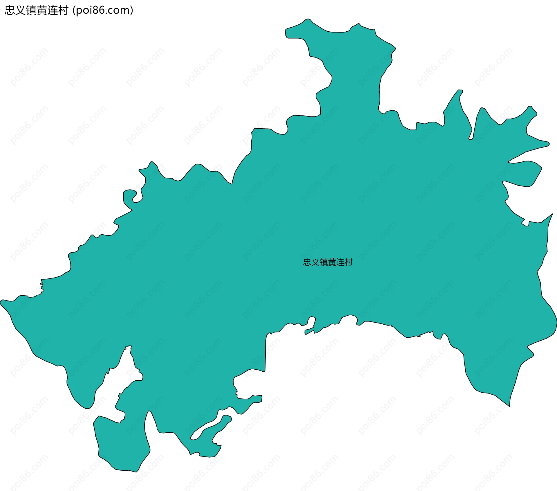 忠义镇黄连村边界地图