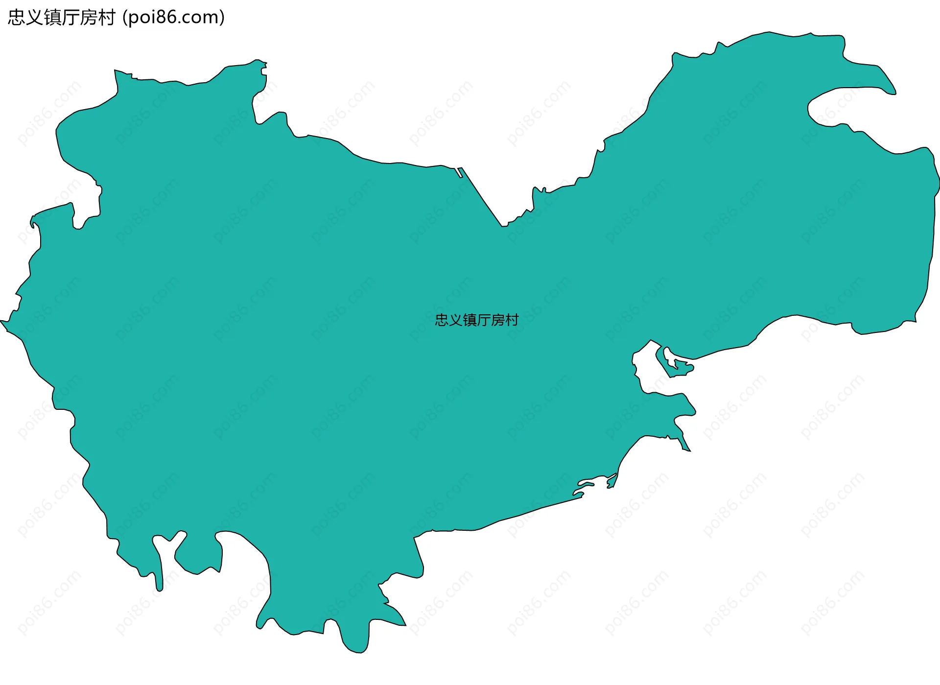 忠义镇厅房村边界地图