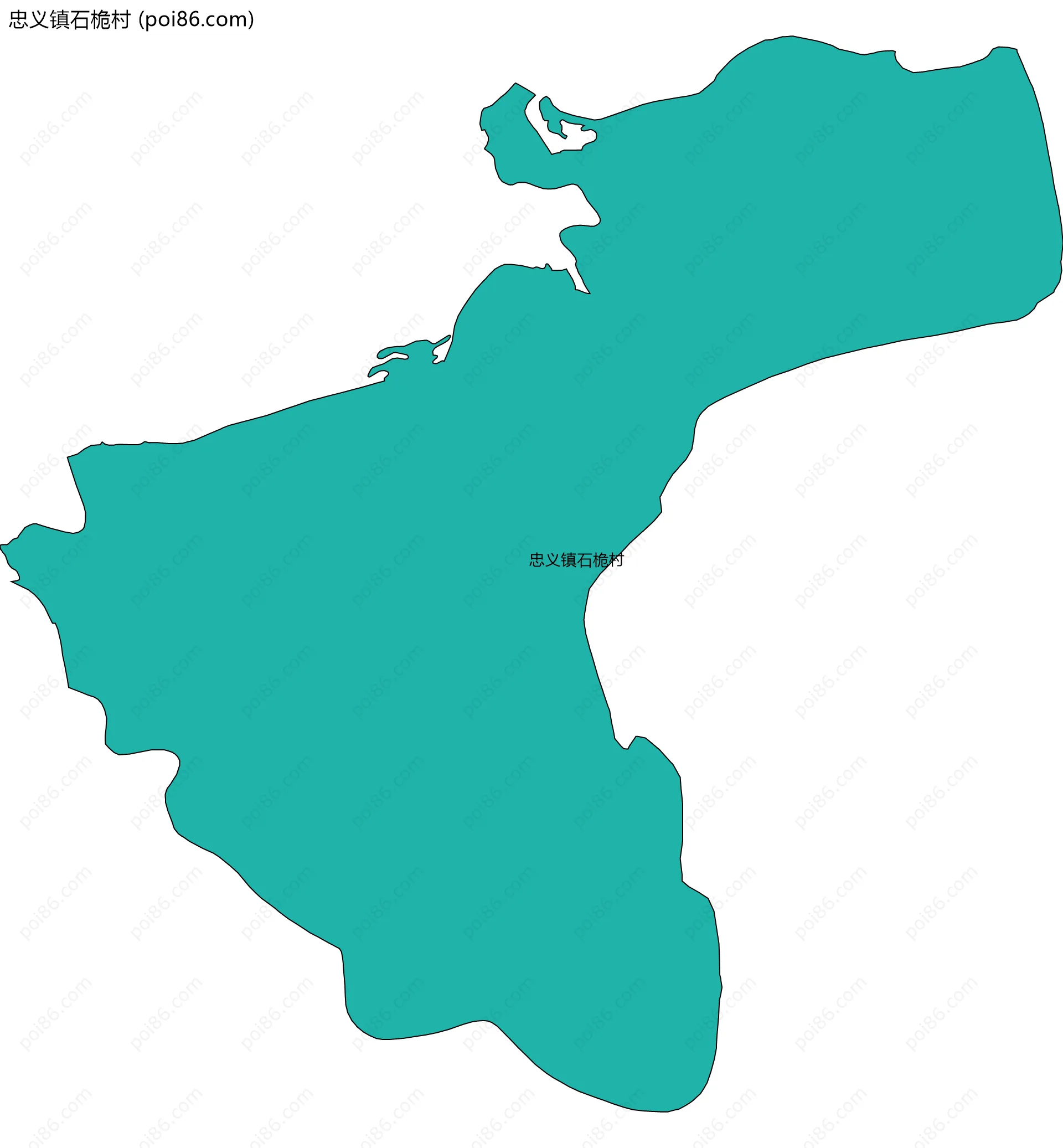 忠义镇石桅村边界地图