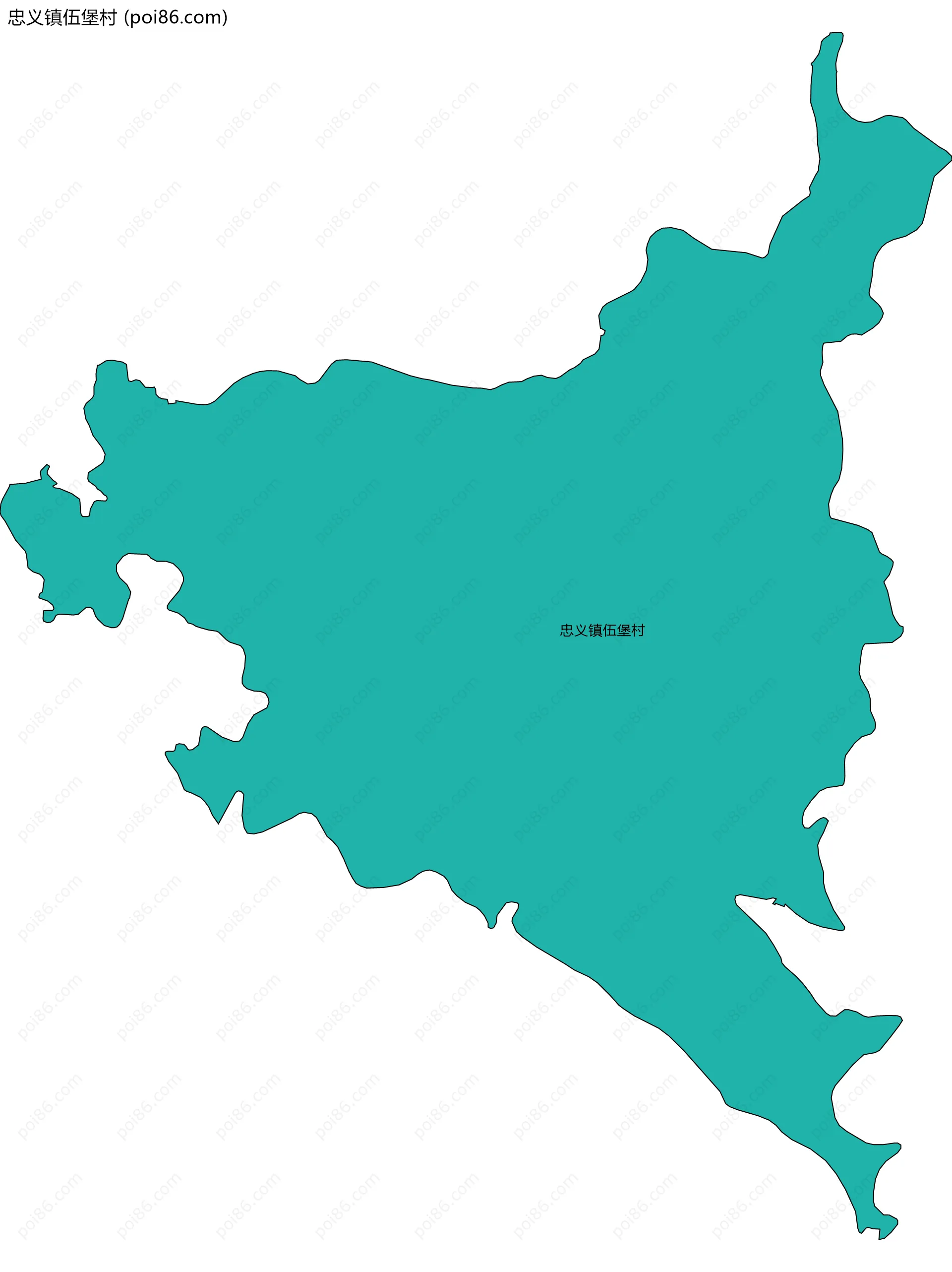 忠义镇伍堡村边界地图