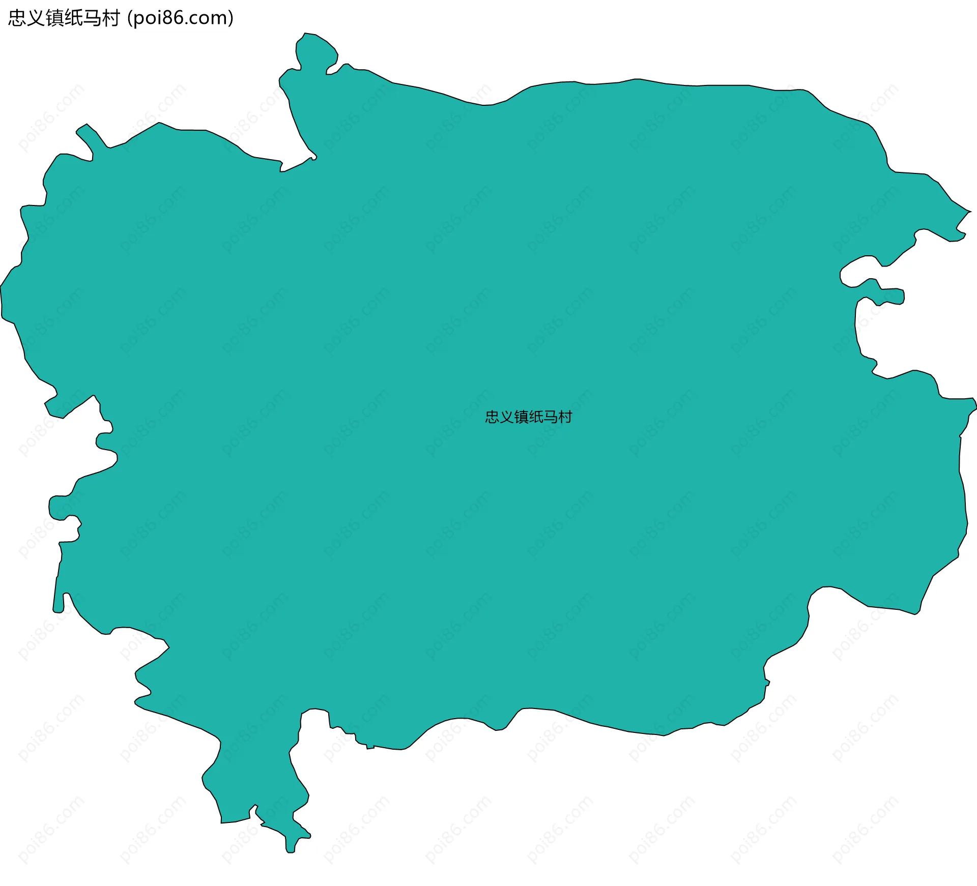 忠义镇纸马村边界地图