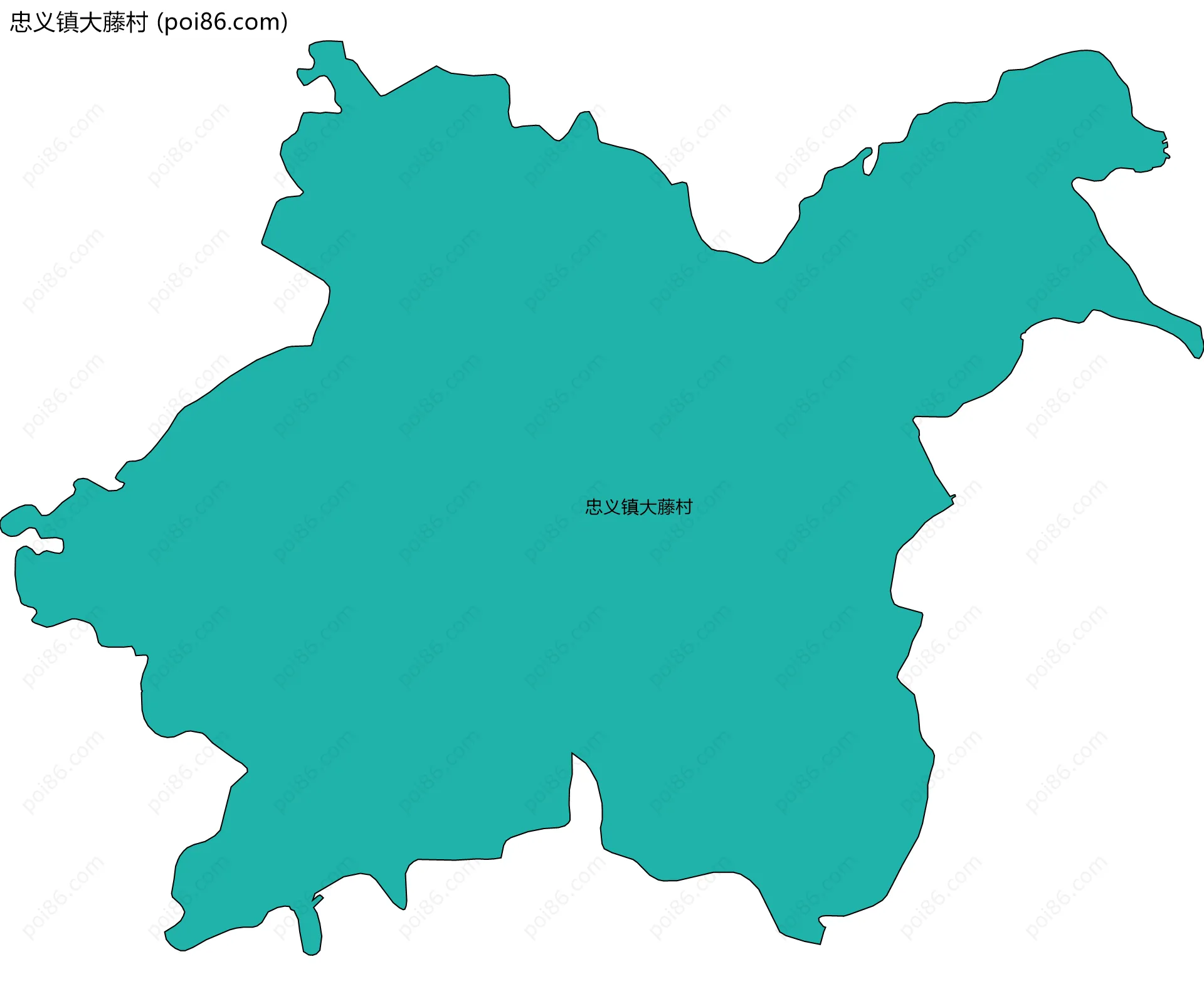 忠义镇大藤村边界地图