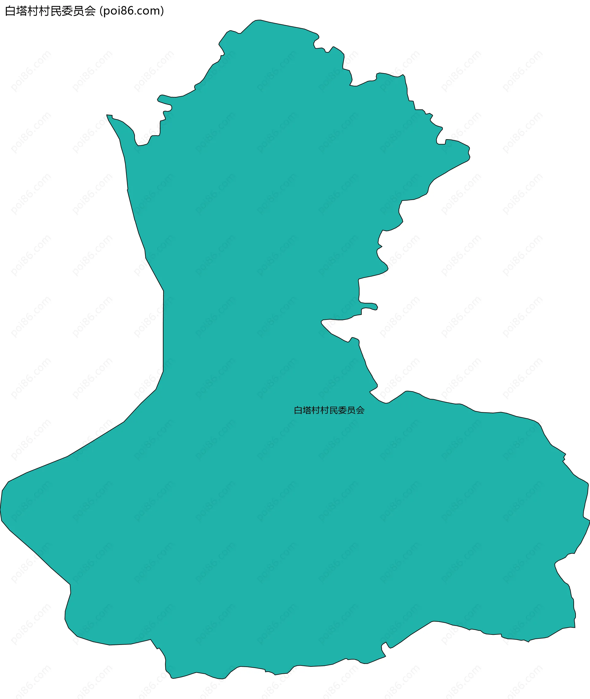 白塔村村民委员会边界地图