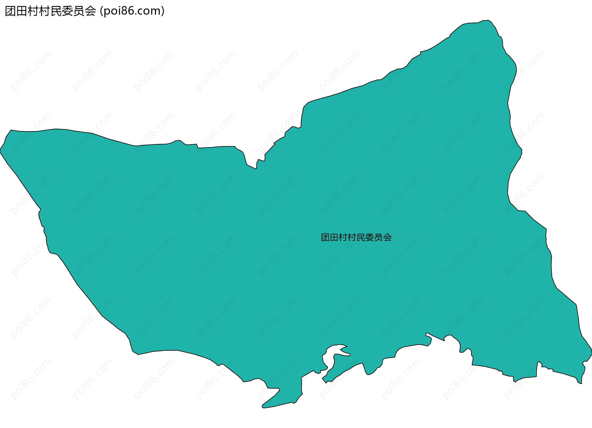 团田村村民委员会边界地图