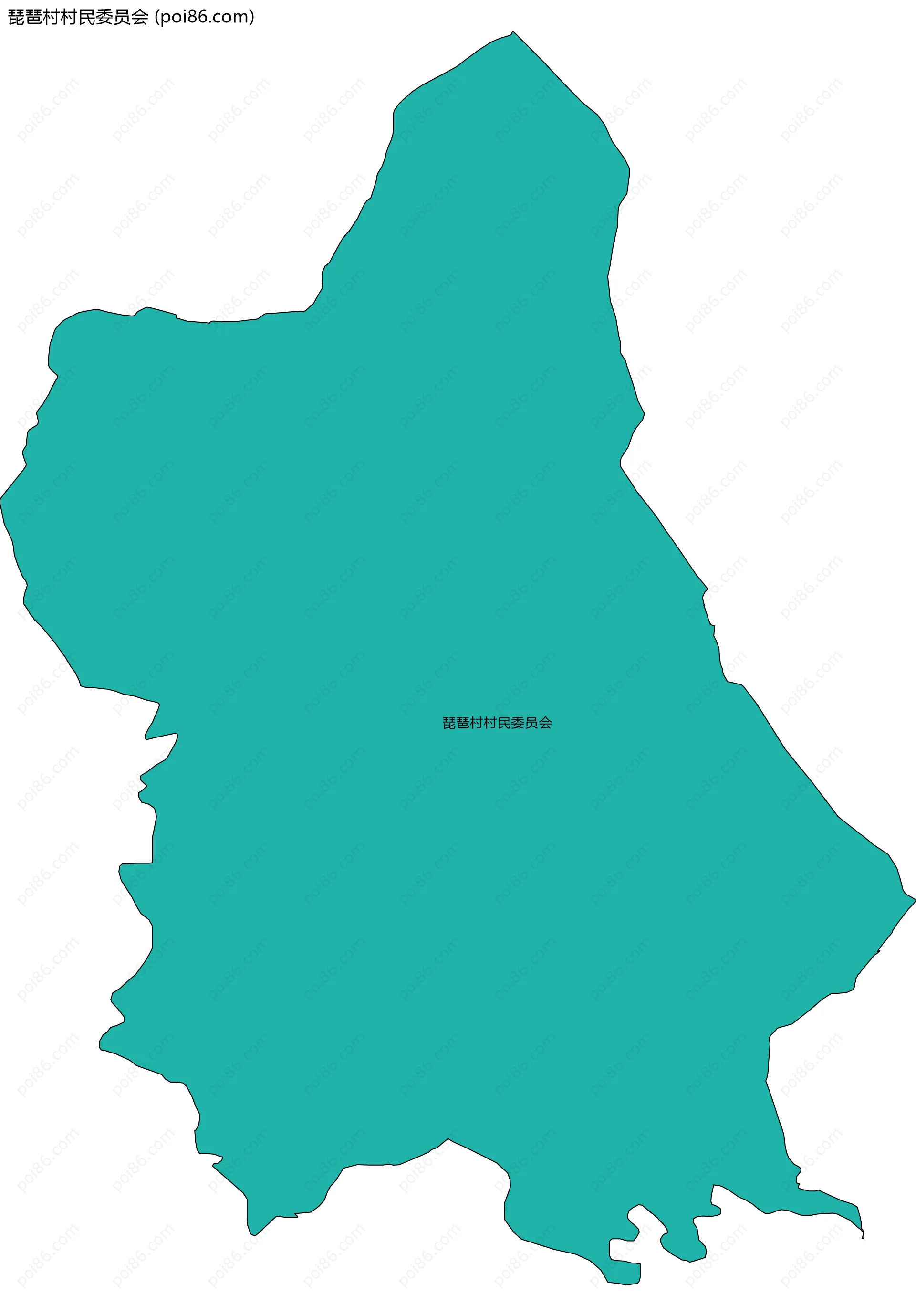 琵琶村村民委员会边界地图