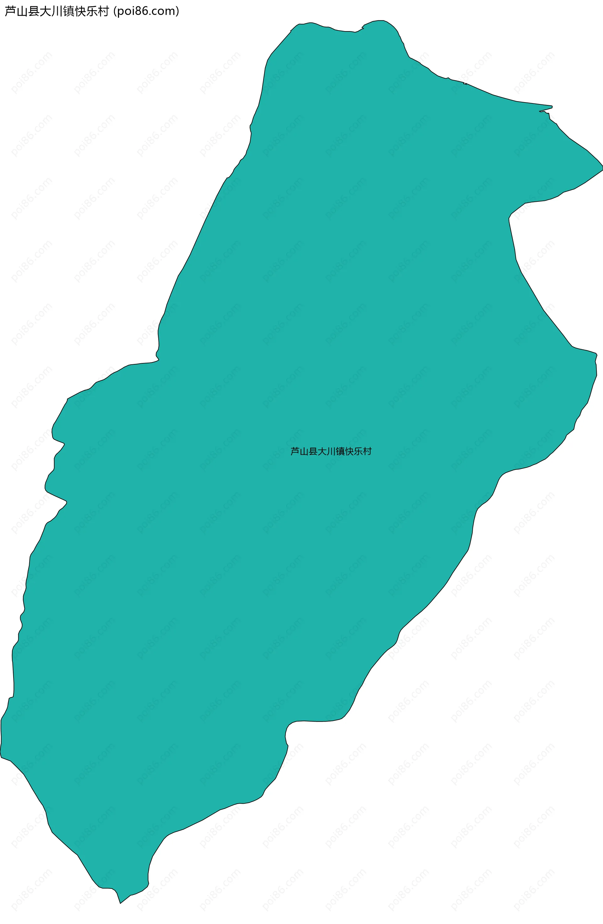芦山县大川镇快乐村边界地图