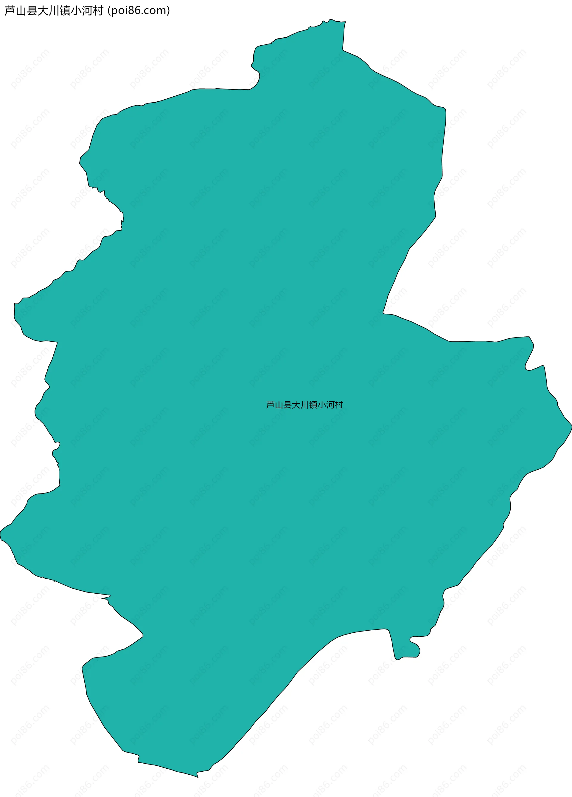 芦山县大川镇小河村边界地图