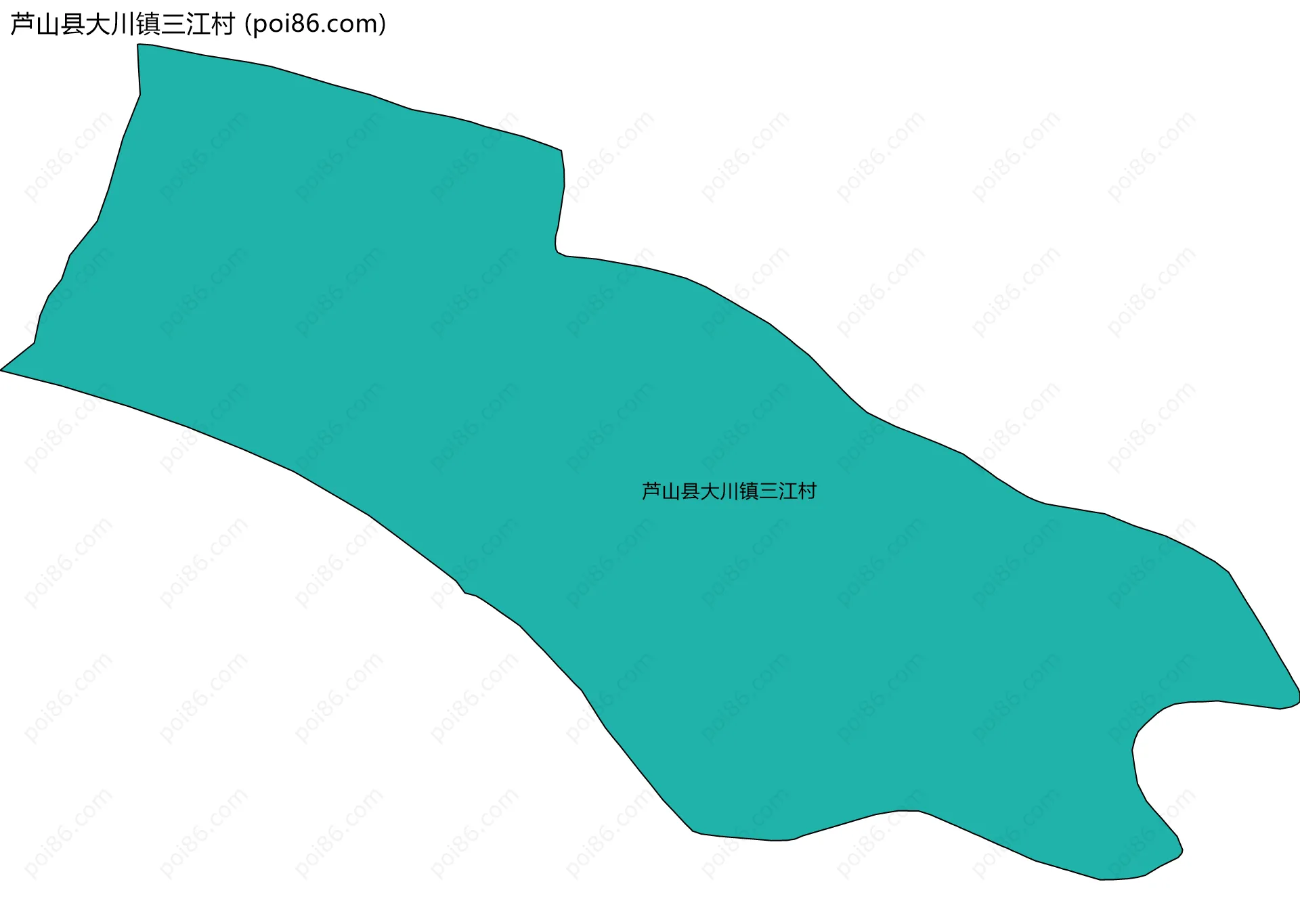 芦山县大川镇三江村边界地图