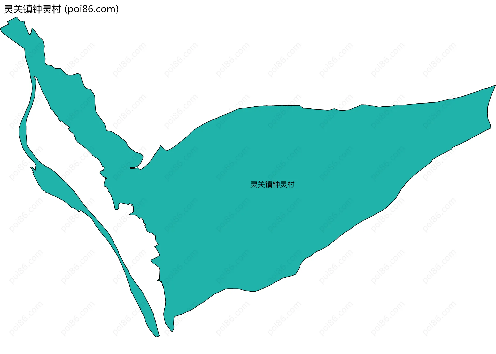 灵关镇钟灵村边界地图