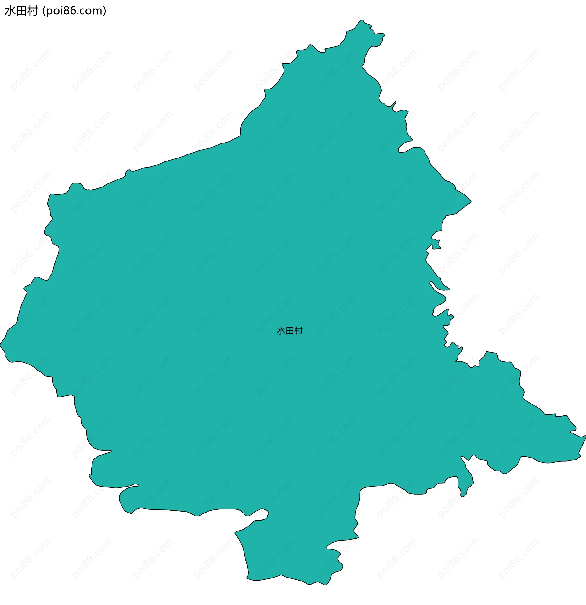 水田村边界地图