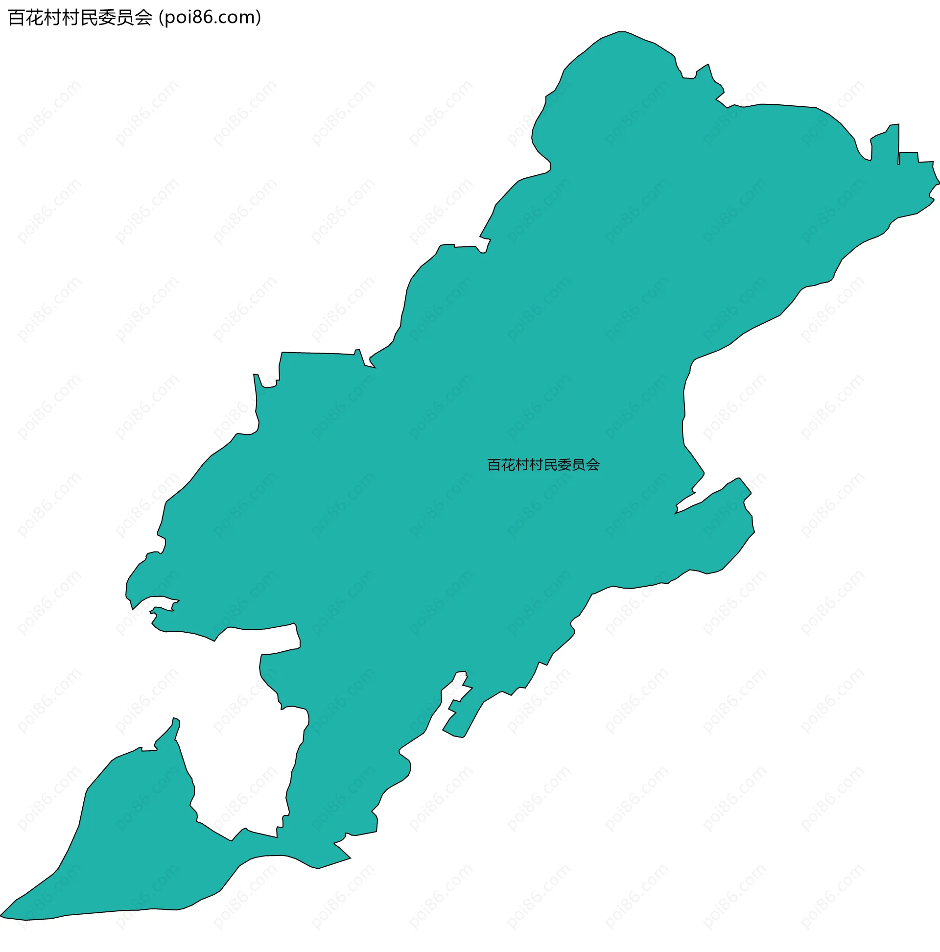 百花村村民委员会边界地图