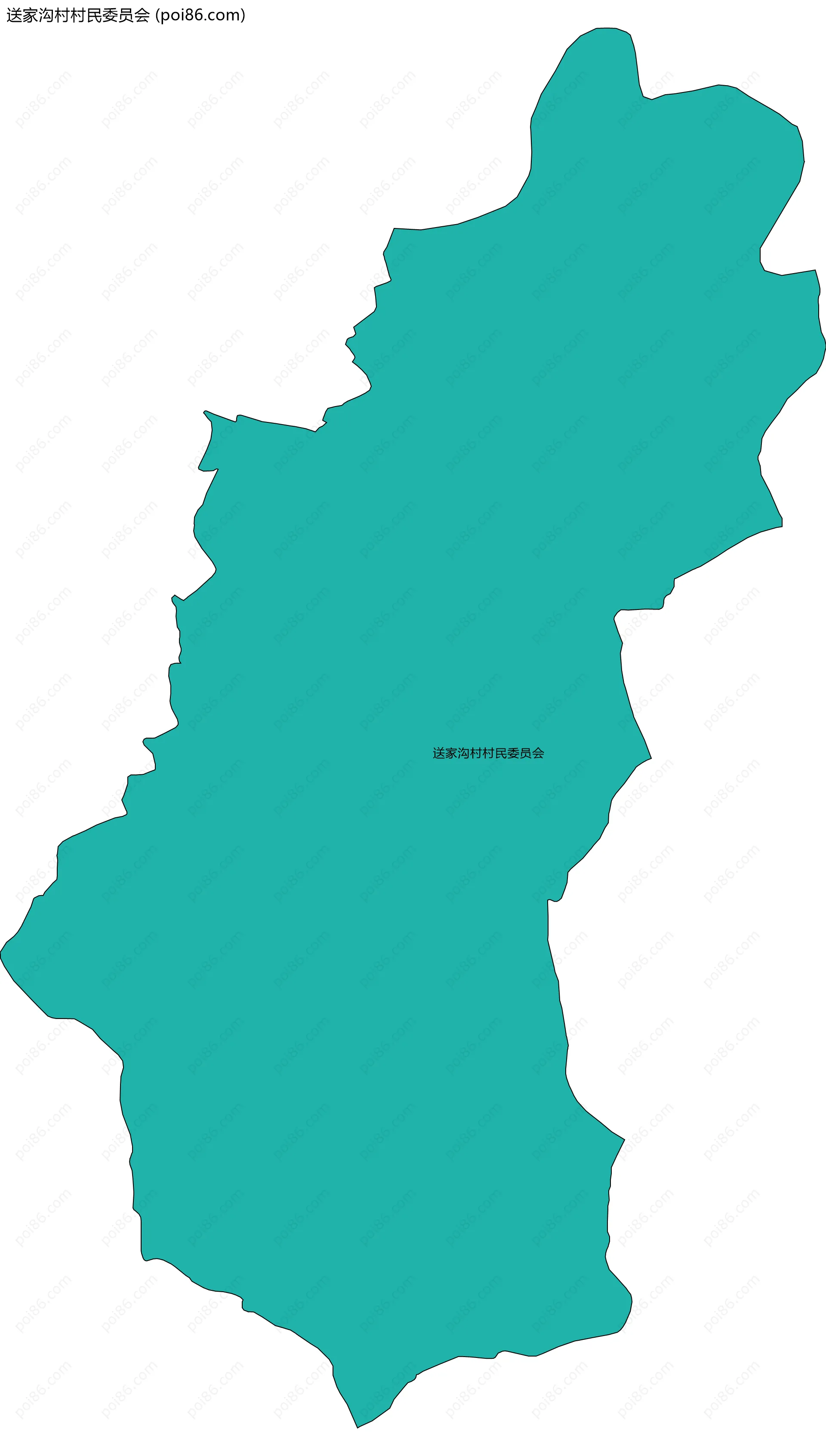 送家沟村村民委员会边界地图