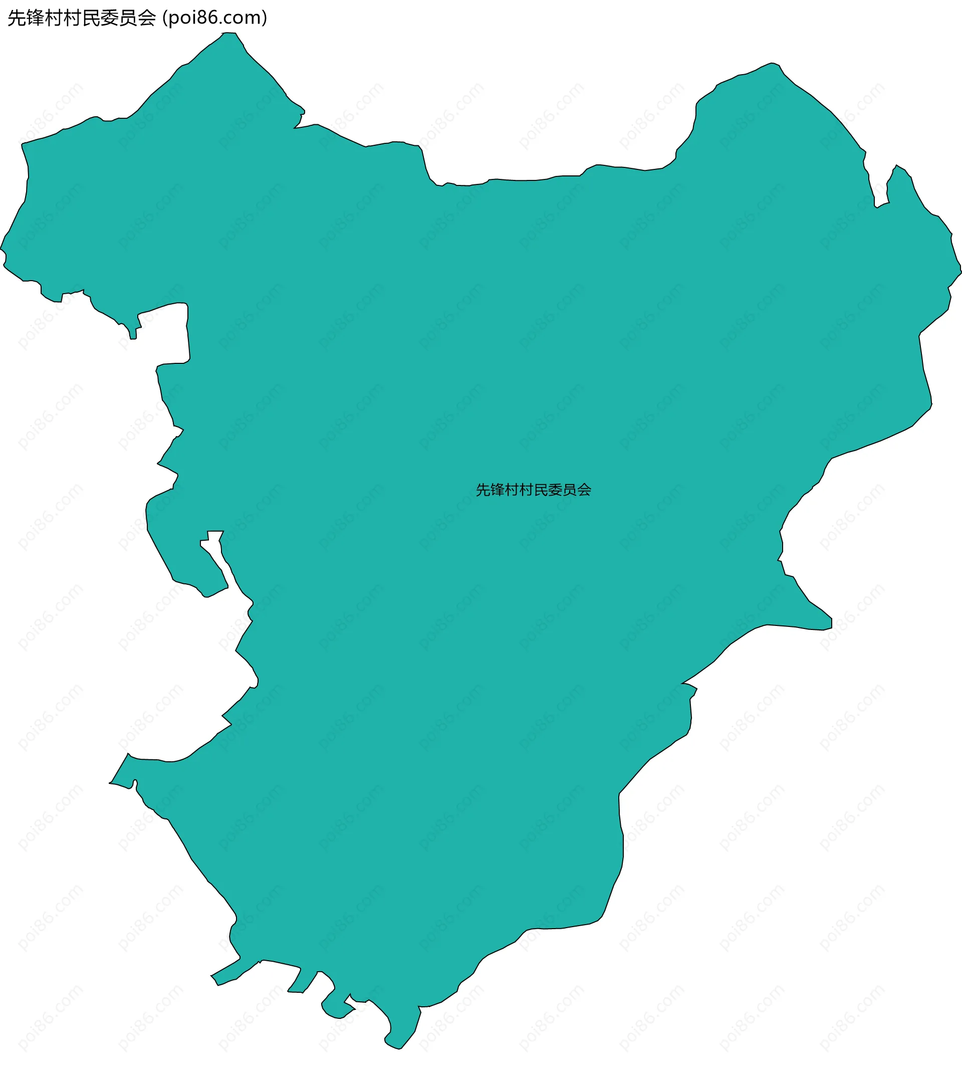 先锋村村民委员会边界地图