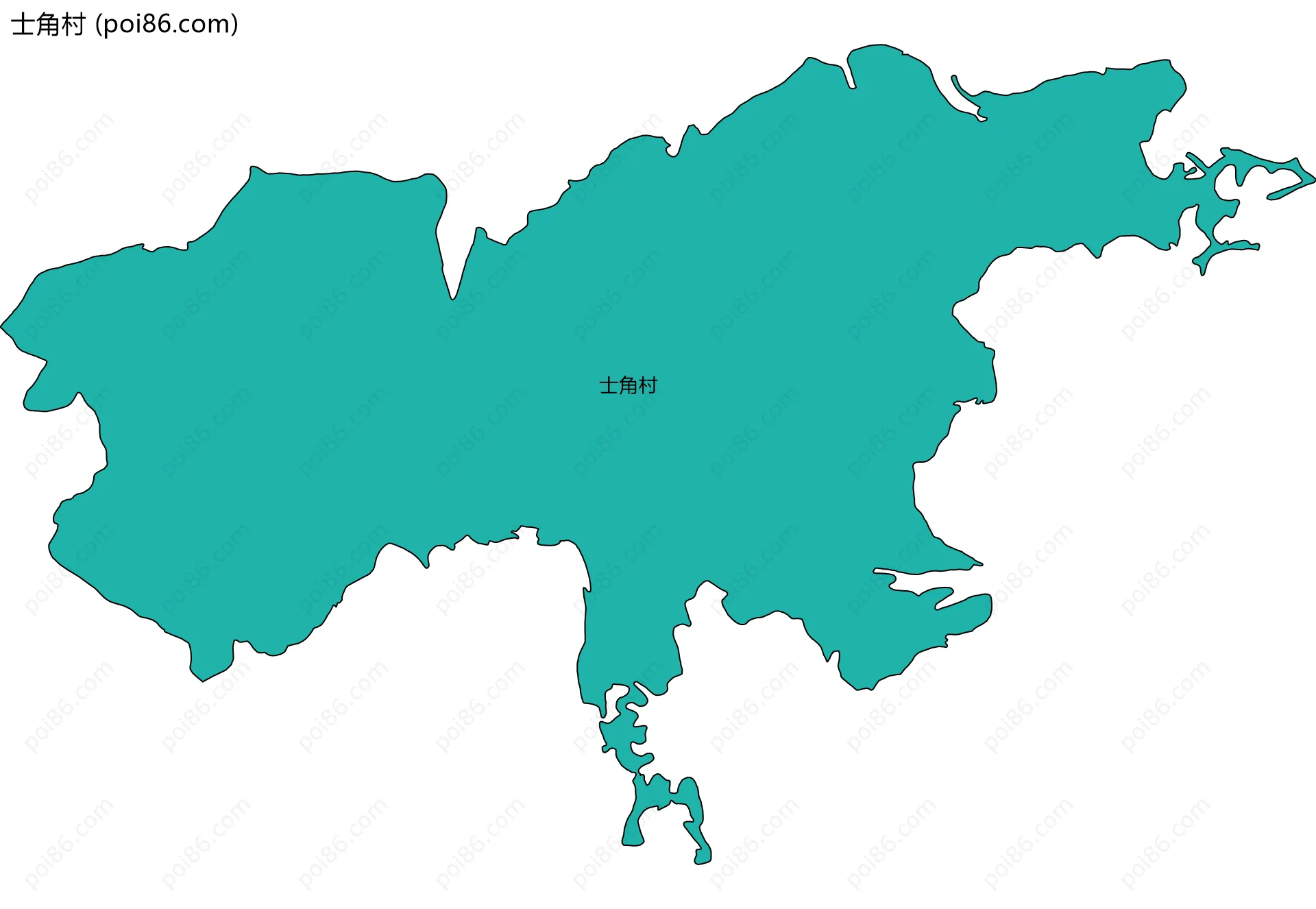 士角村边界地图