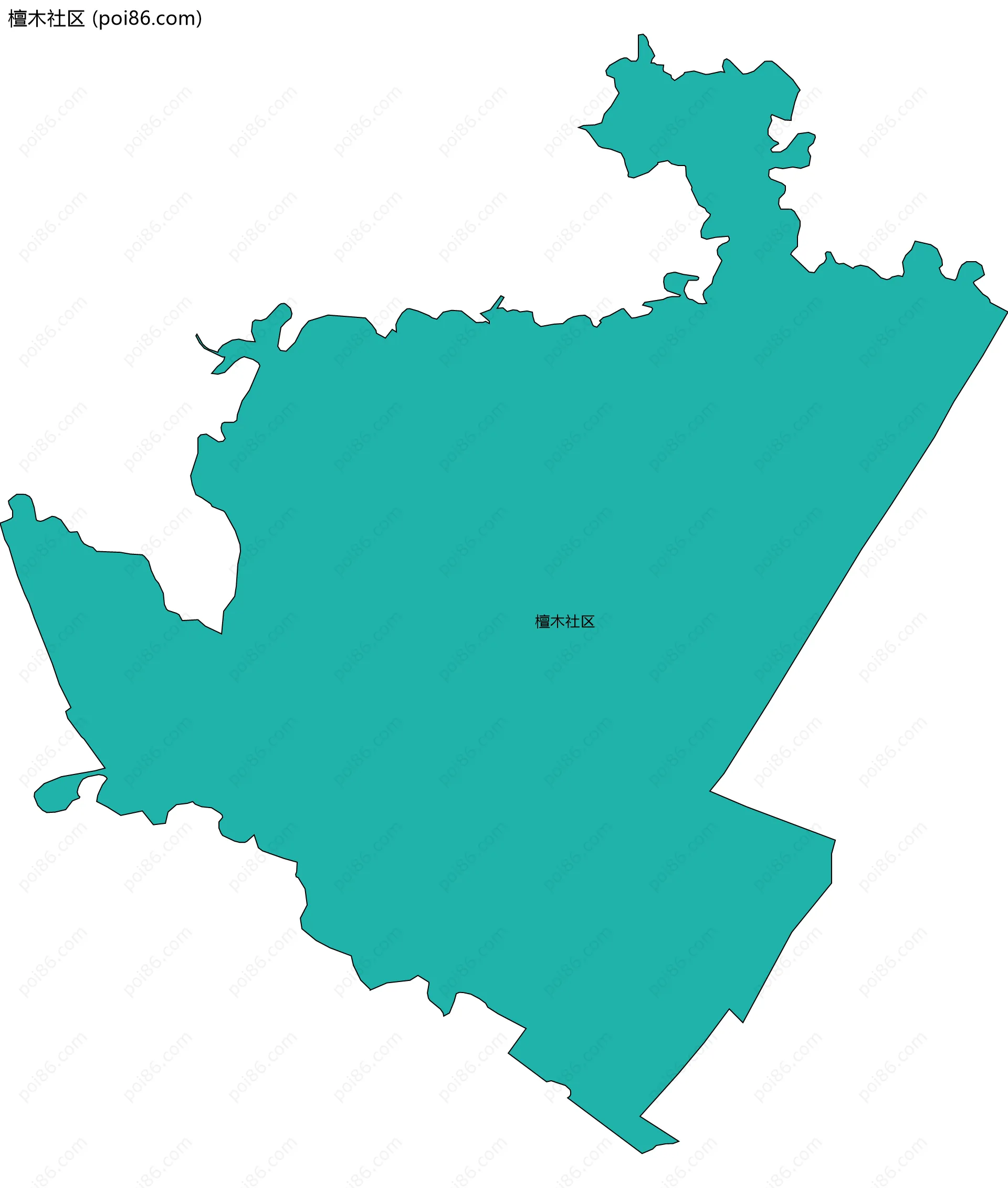 檀木社区边界地图