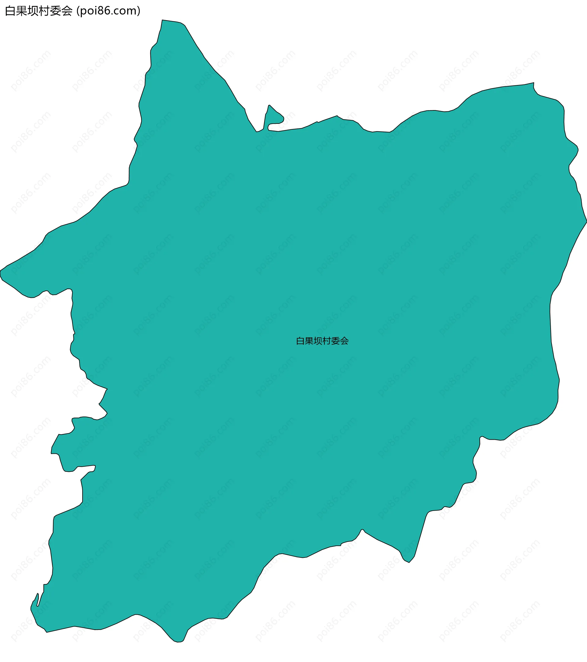 白果坝村委会边界地图