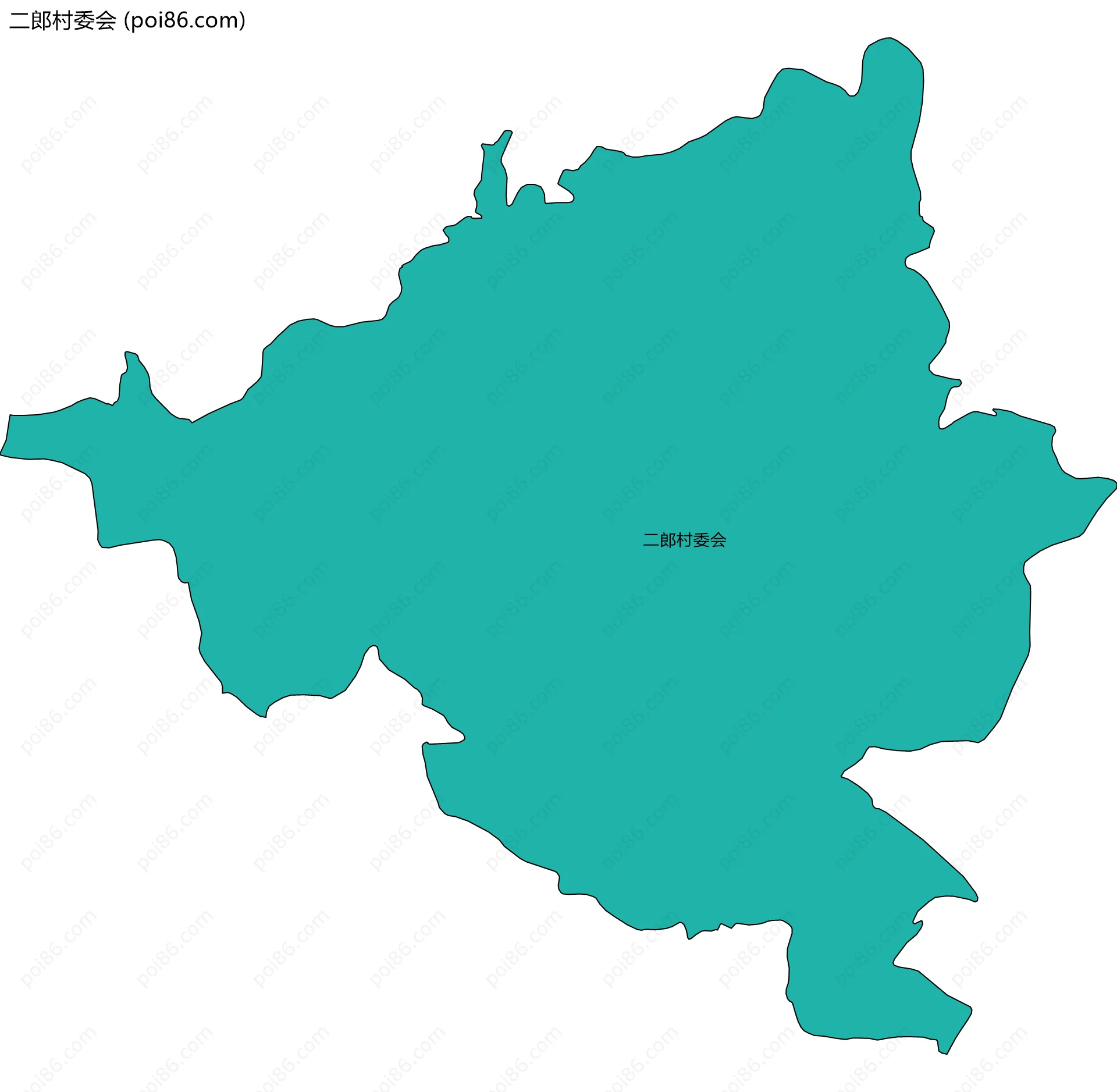 二郎村委会边界地图