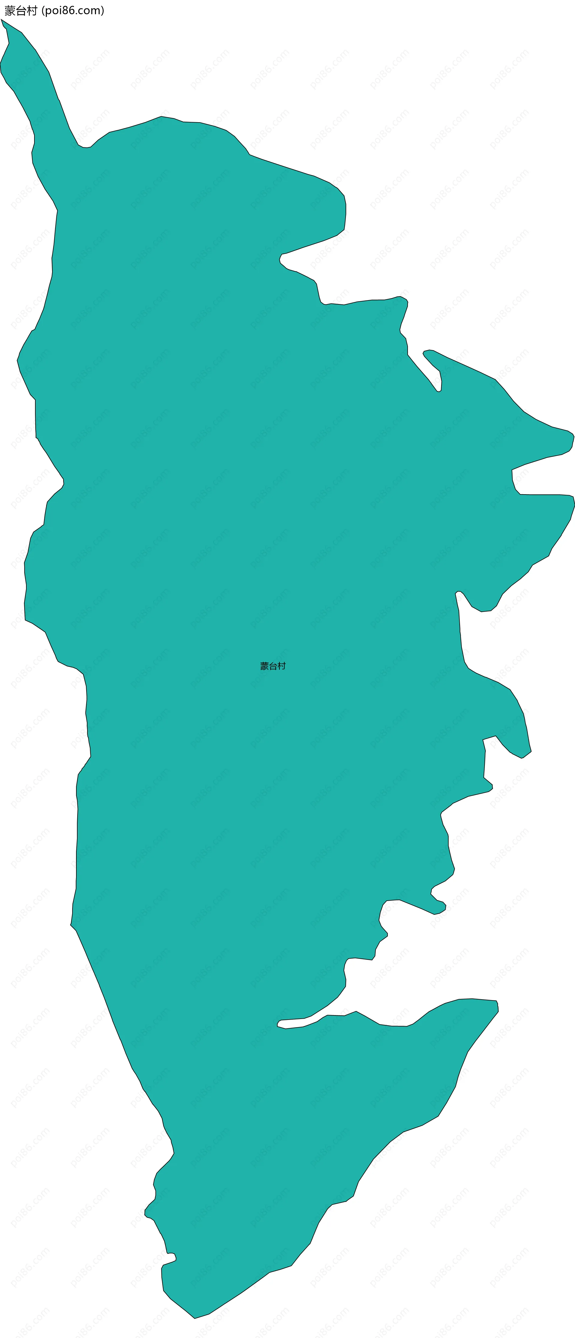 蒙台村边界地图