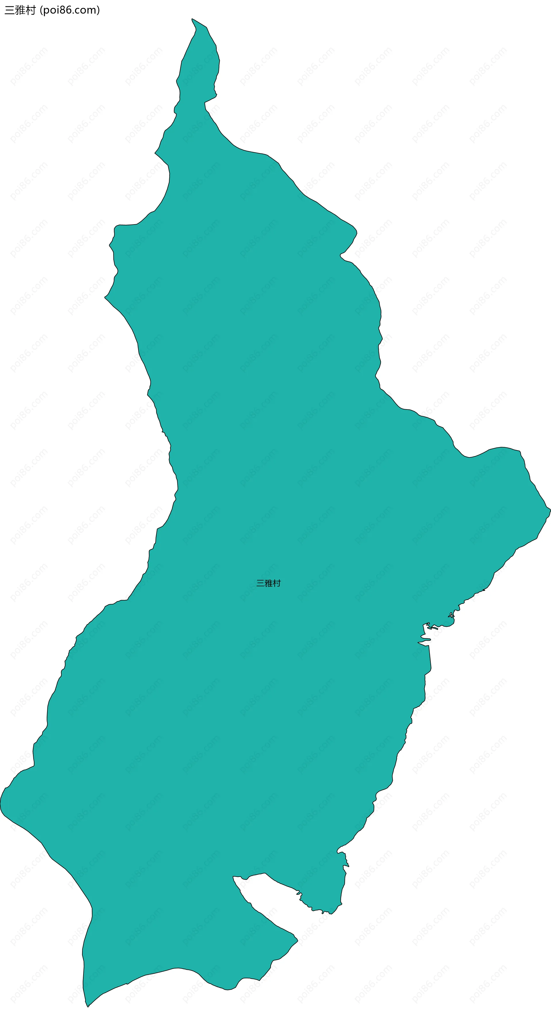 三雅村边界地图